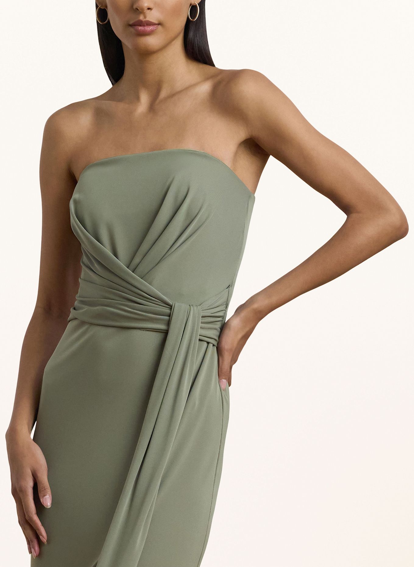 LAUREN RALPH LAUREN Off-Shoulder šaty: OLIVOVÁ