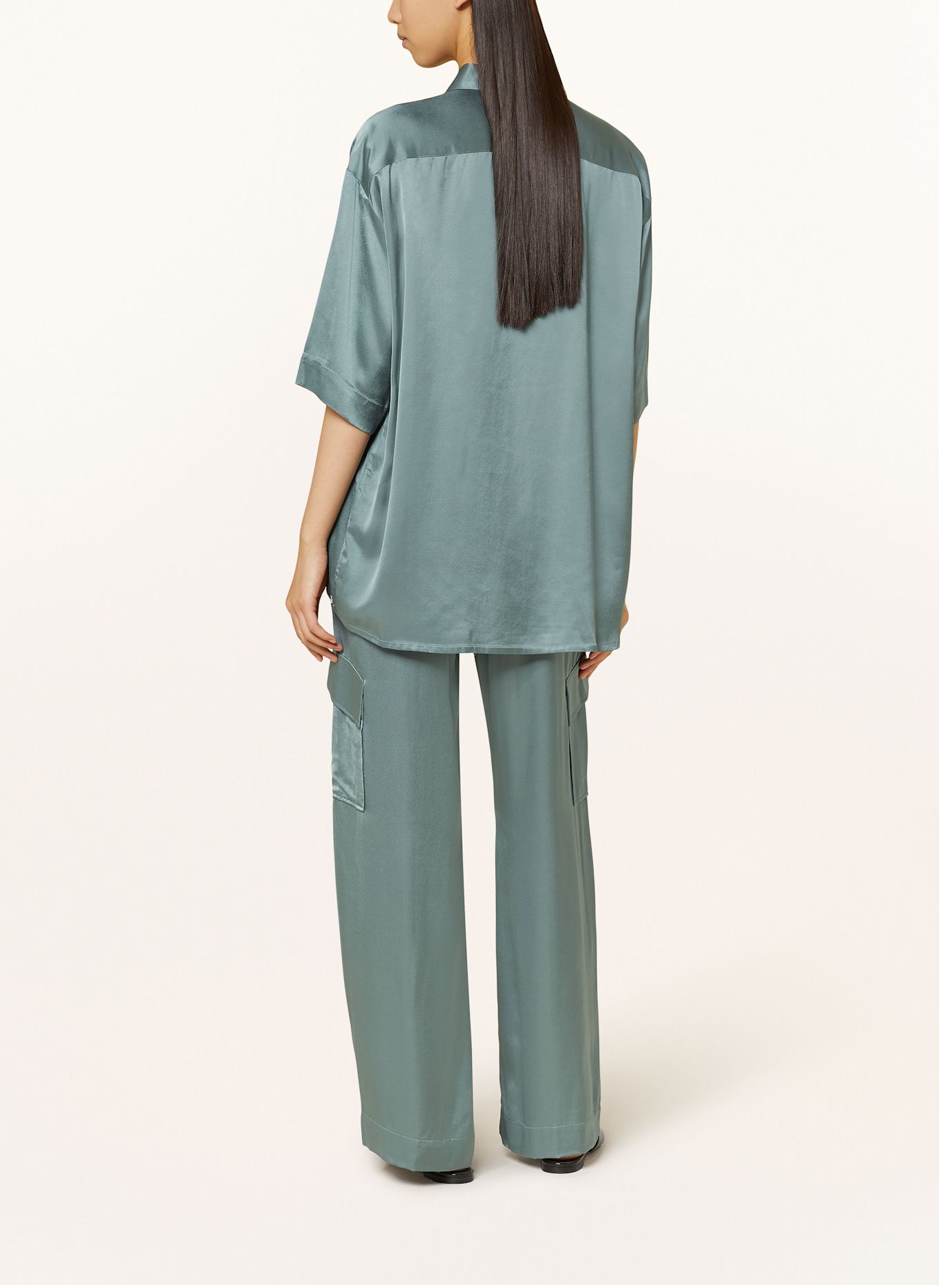 ottod'ame Hemdbluse aus Satin, Farbe: PETROL (Bild 3)