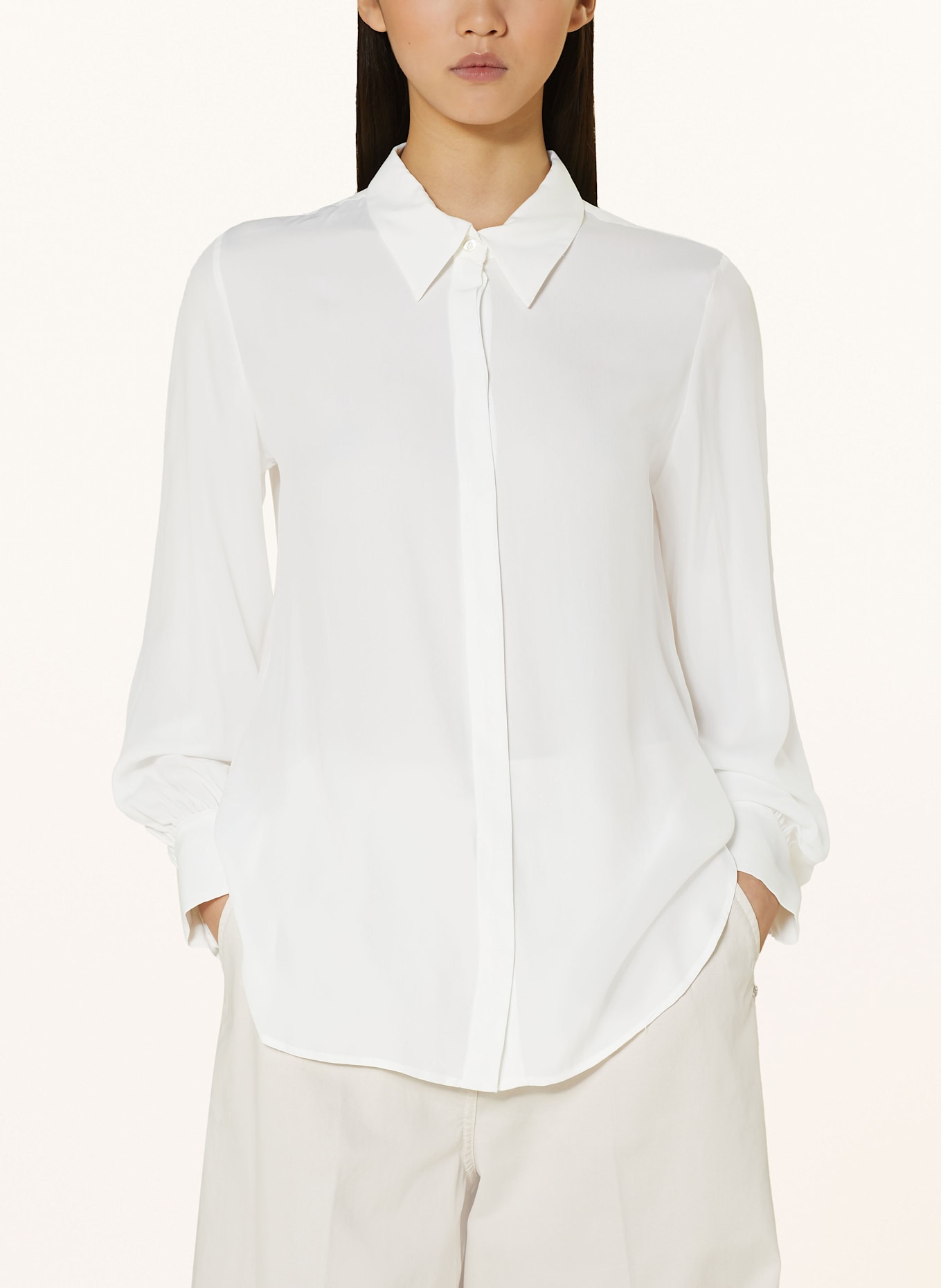 ottod'ame Hemdbluse ALE mit Seide: WEISS