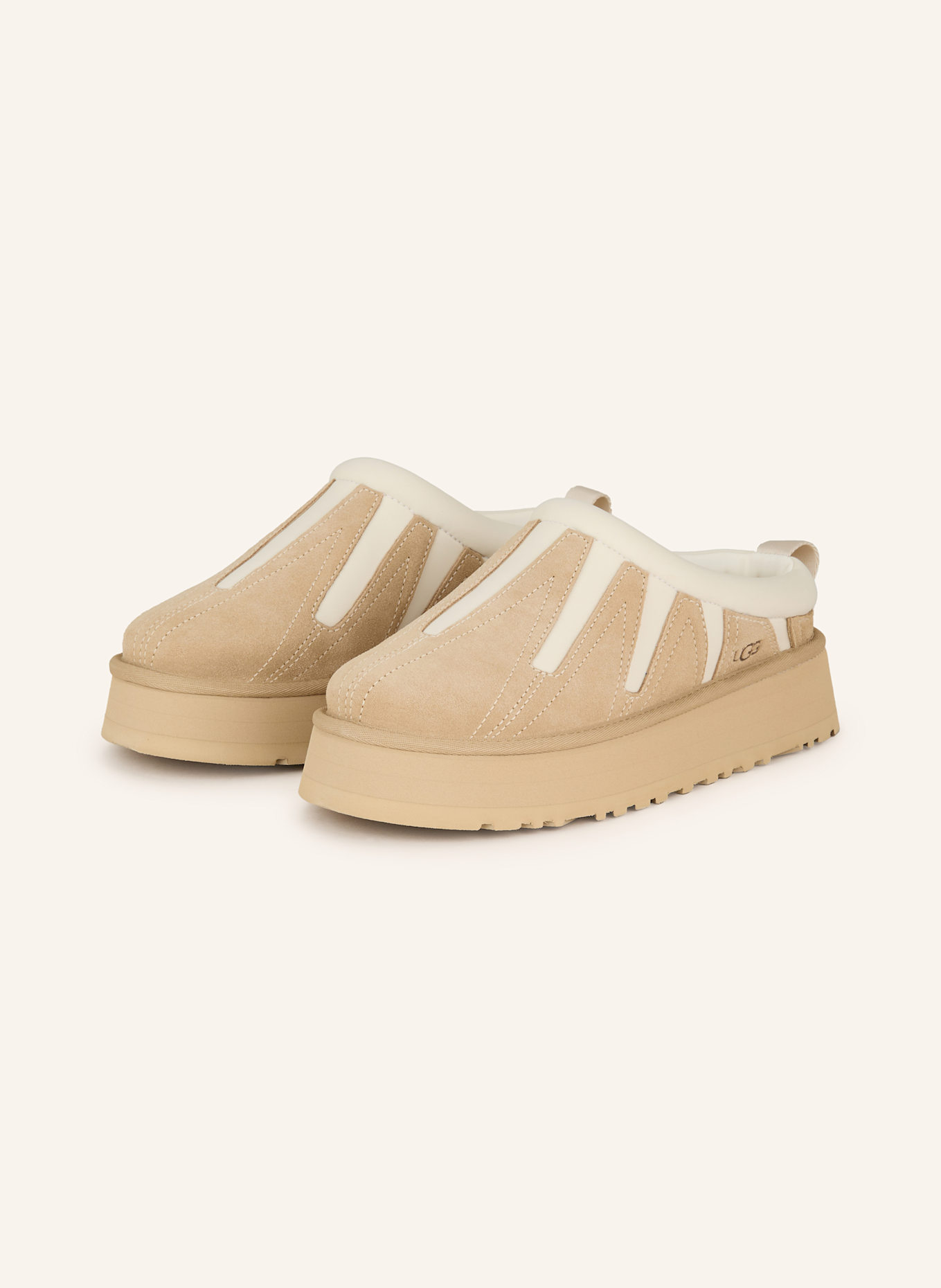 UGG Plateau-Pantoletten TAZZ SUNWAVE: HELLBRAUN/ CREME
