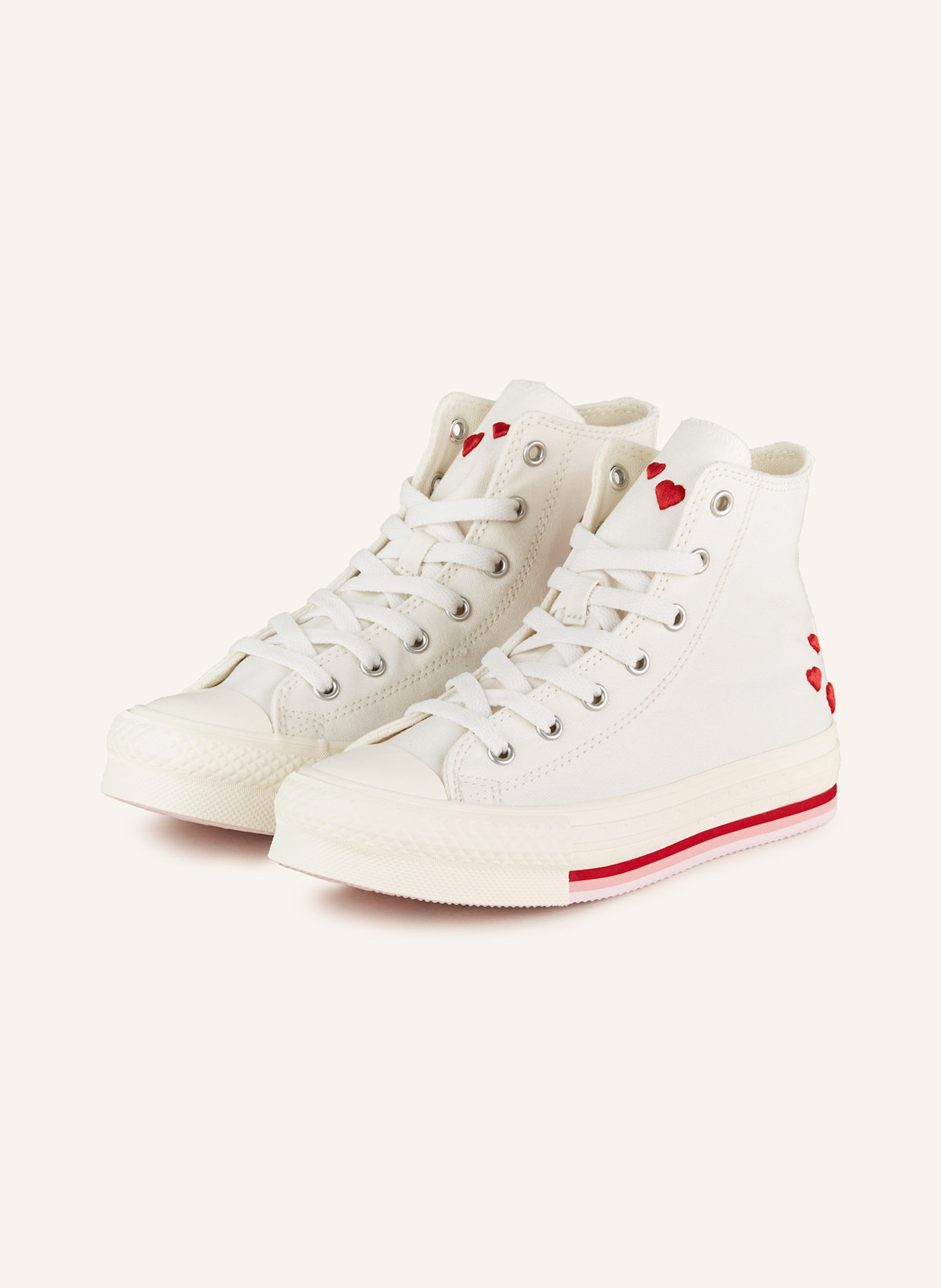 CONVERSE Hightop-Sneaker CHUCK TAYLOR ALL STAR: WEISS / HELLROSA / ROSA