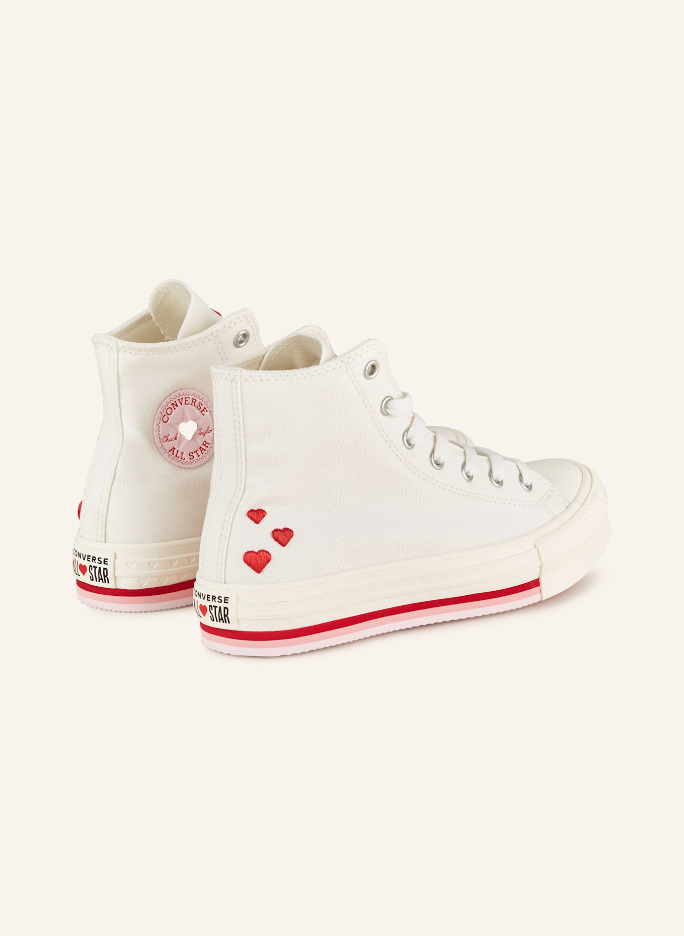 CONVERSE Hightop-Sneaker CHUCK TAYLOR ALL STAR: WEISS / HELLROSA / ROSA