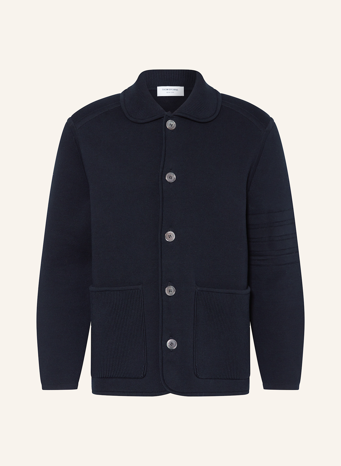 THOM BROWNE. Strickjacke: DUNKELBLAU