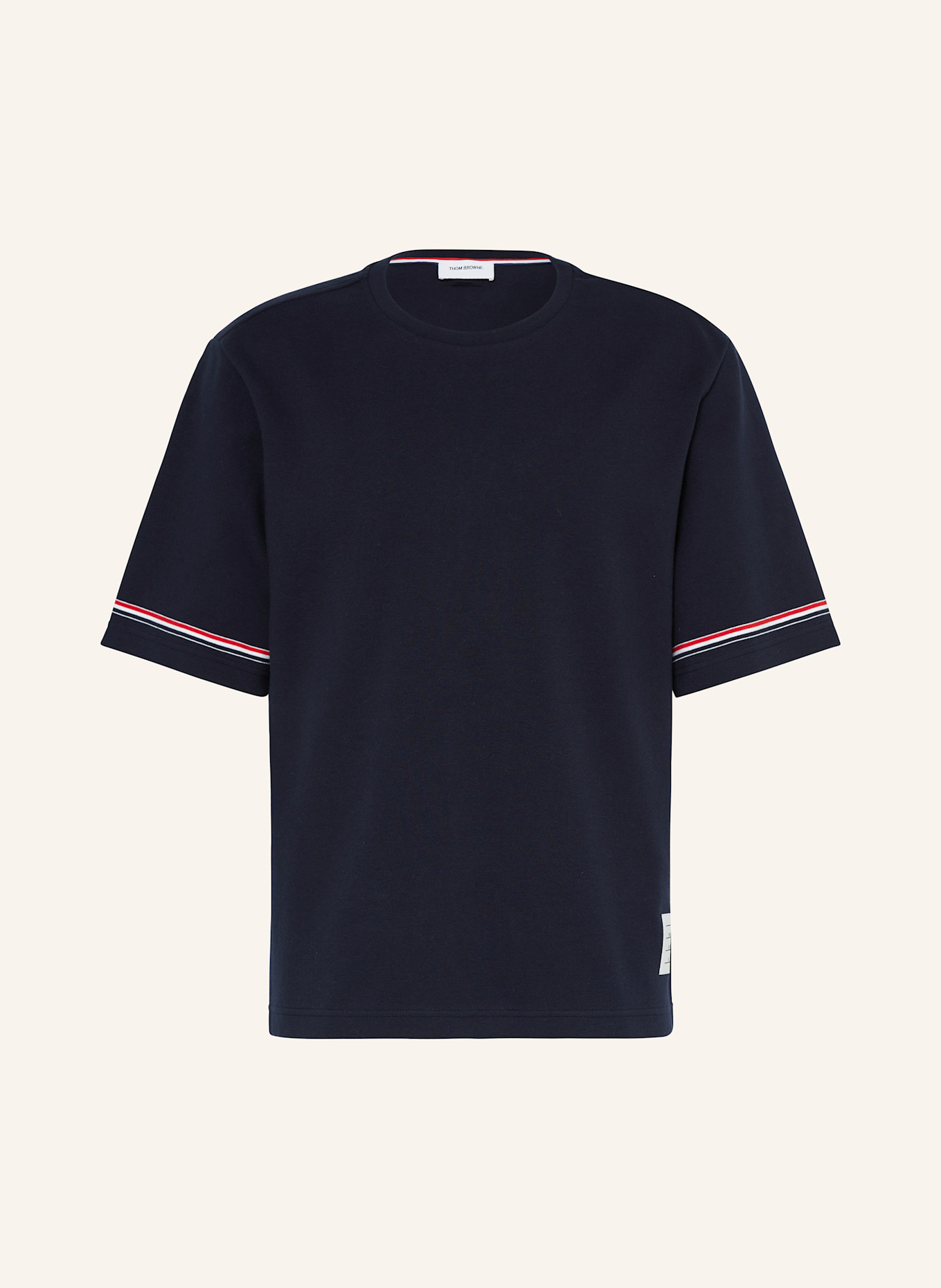 THOM BROWNE. T-Shirt: DUNKELBLAU