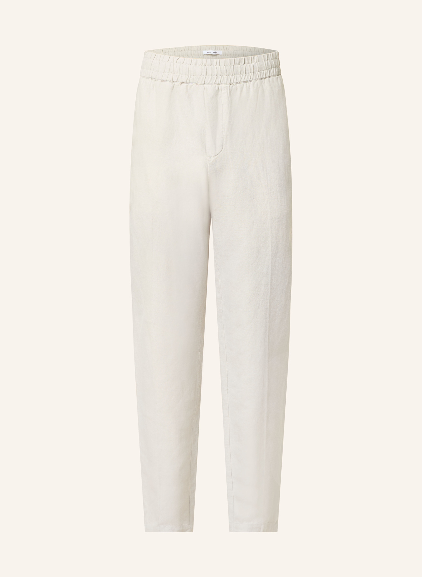 SAMSØE  SAMSØE SMITHY slim fit trousers with linen: ECRU
