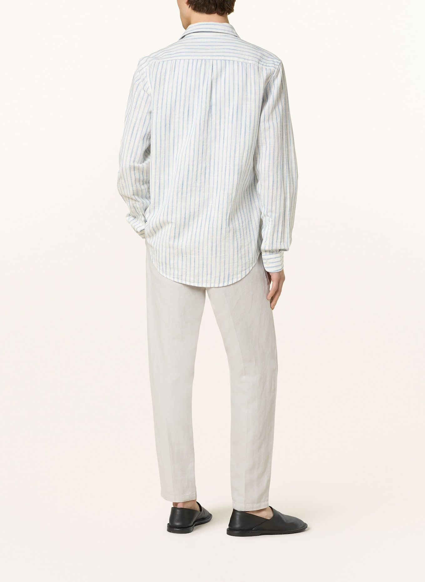 SAMSØE  SAMSØE SMITHY slim fit trousers with linen: ECRU