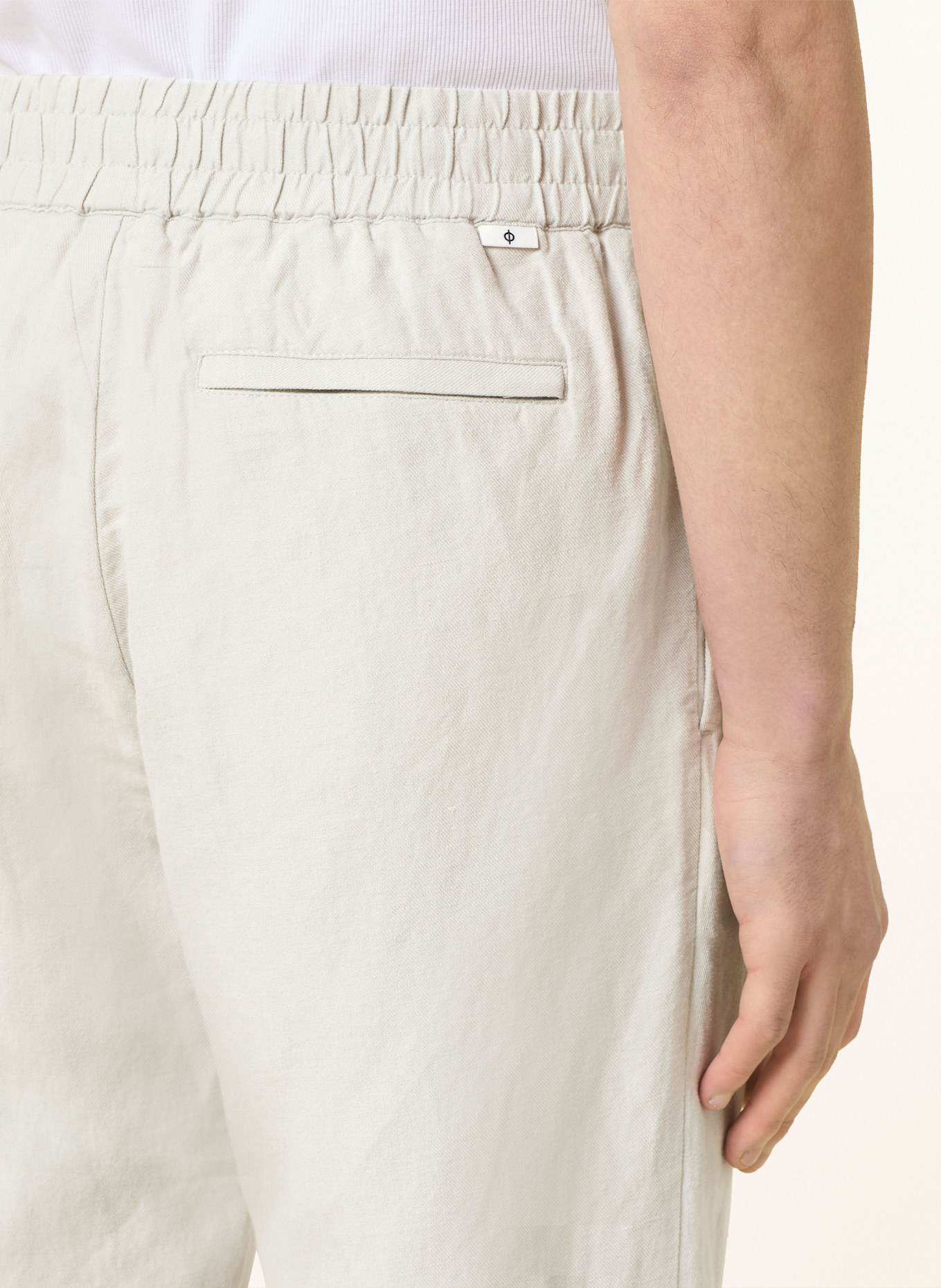 SAMSØE  SAMSØE SMITHY slim fit trousers with linen: ECRU