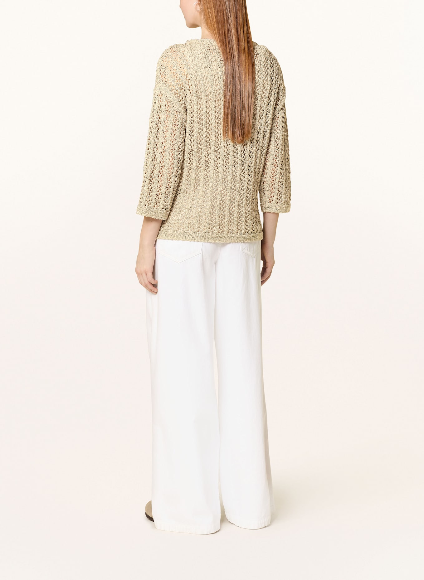 s.Oliver BLACK LABEL Pull à manches 3/4 et paillettes: BEIGE