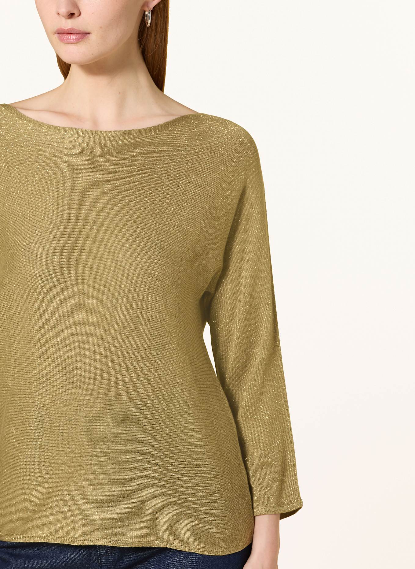 s.Oliver BLACK LABEL Sweater with glitter thread: OLIVE
