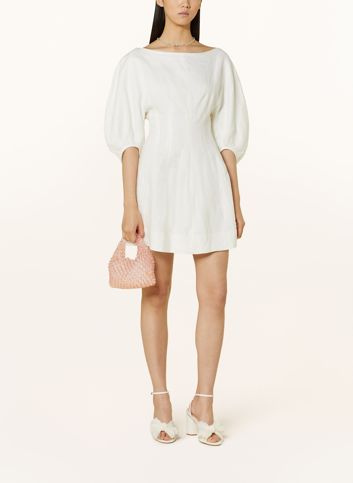 0711 TBILISI Sac à main JODIE en perles décoratives: ROSÉ