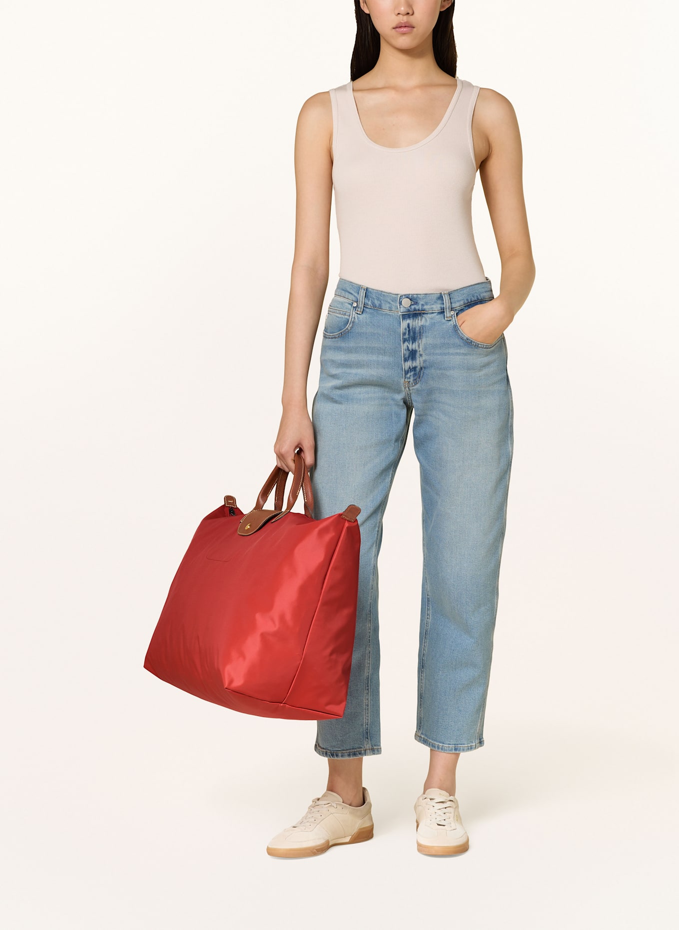 LONGCHAMP Reisetasche LE PLIAGE XL: ROT/ BRAUN