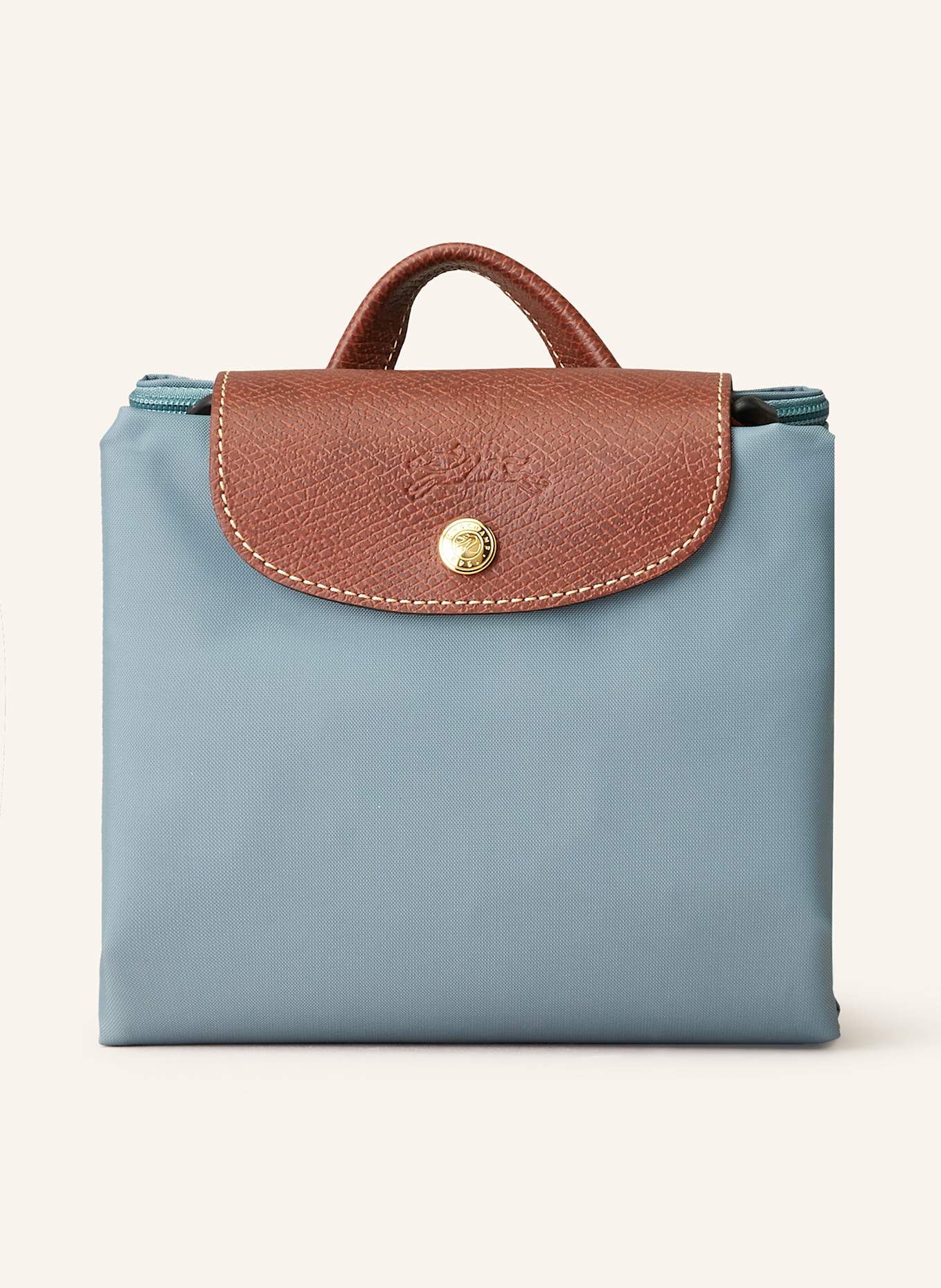 LONGCHAMP Rucksack LE PLIAGE MEDIUM: PETROL / BRAUN
