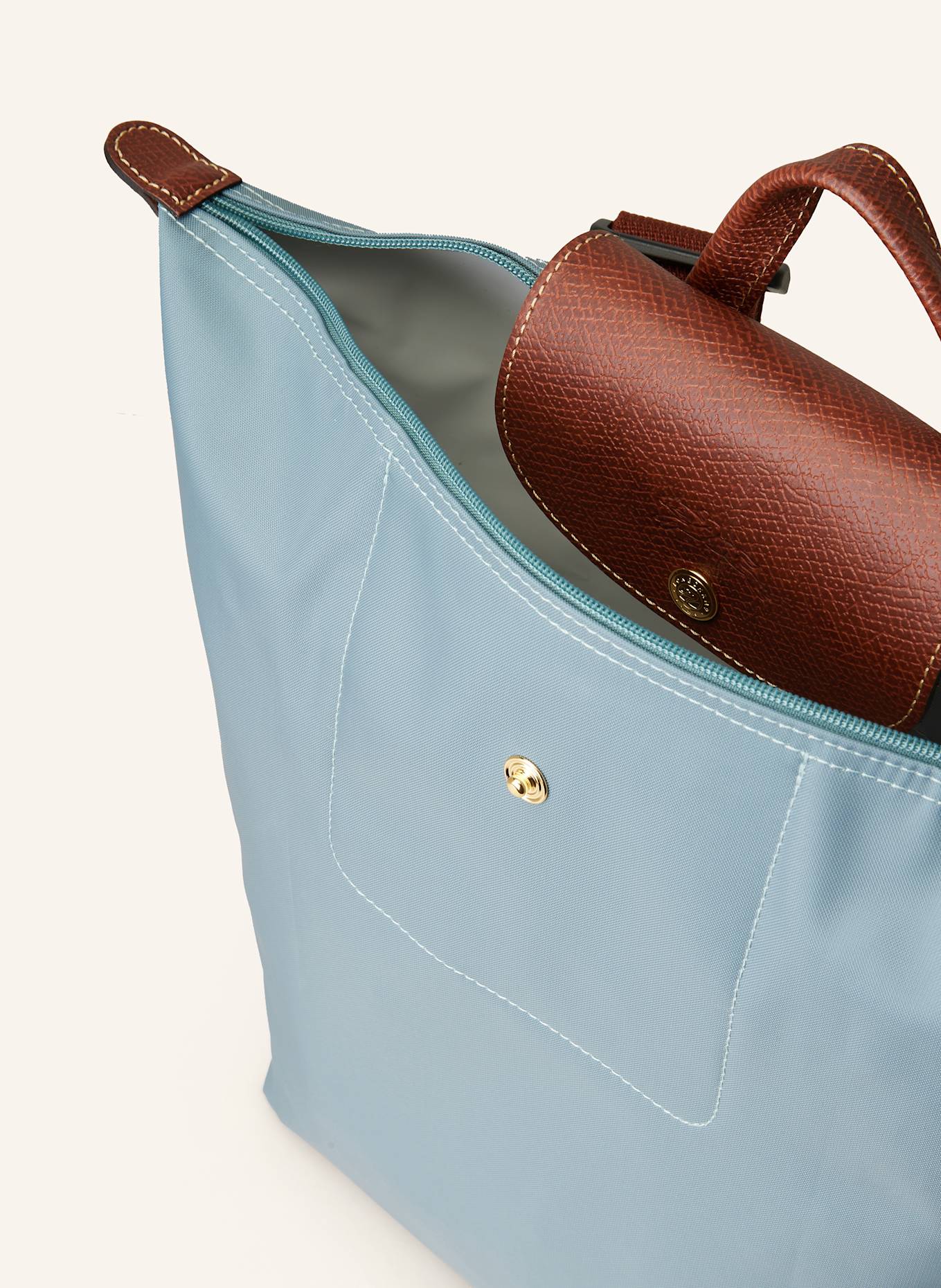 LONGCHAMP Rucksack LE PLIAGE MEDIUM: PETROL / BRAUN