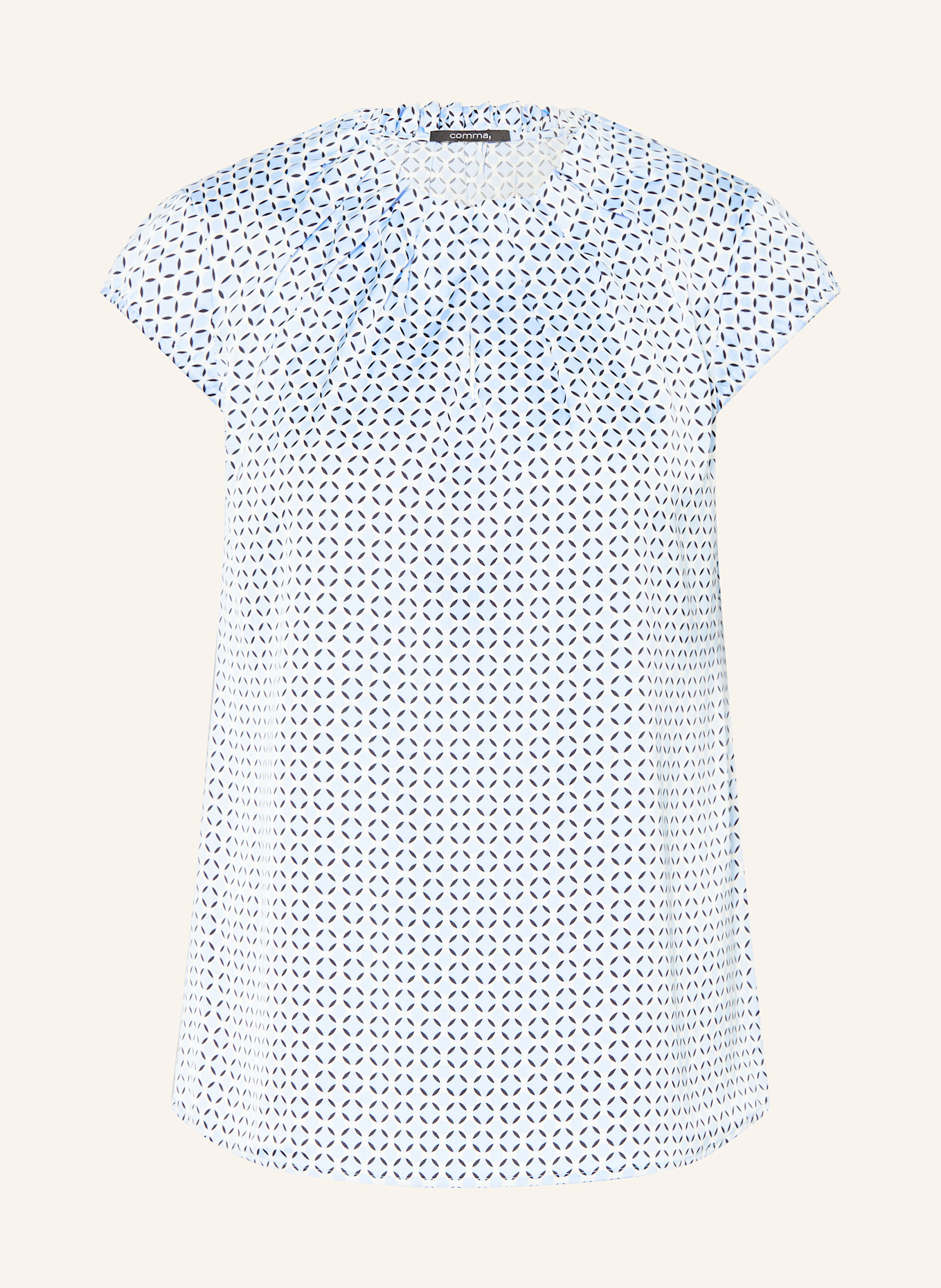 comma Blusentop SONJA: HELLBLAU / DUNKELBLAU / WEISS