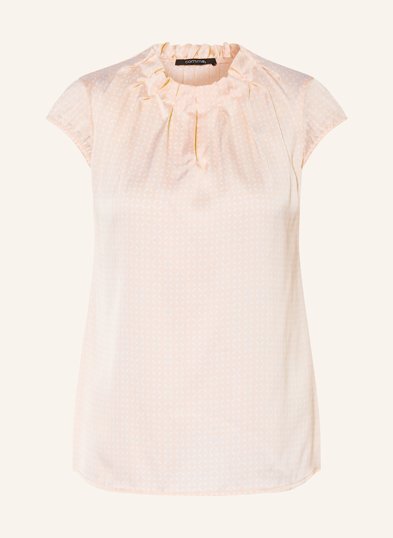 comma Blusentop SONJA: HELLROSA / WEISS