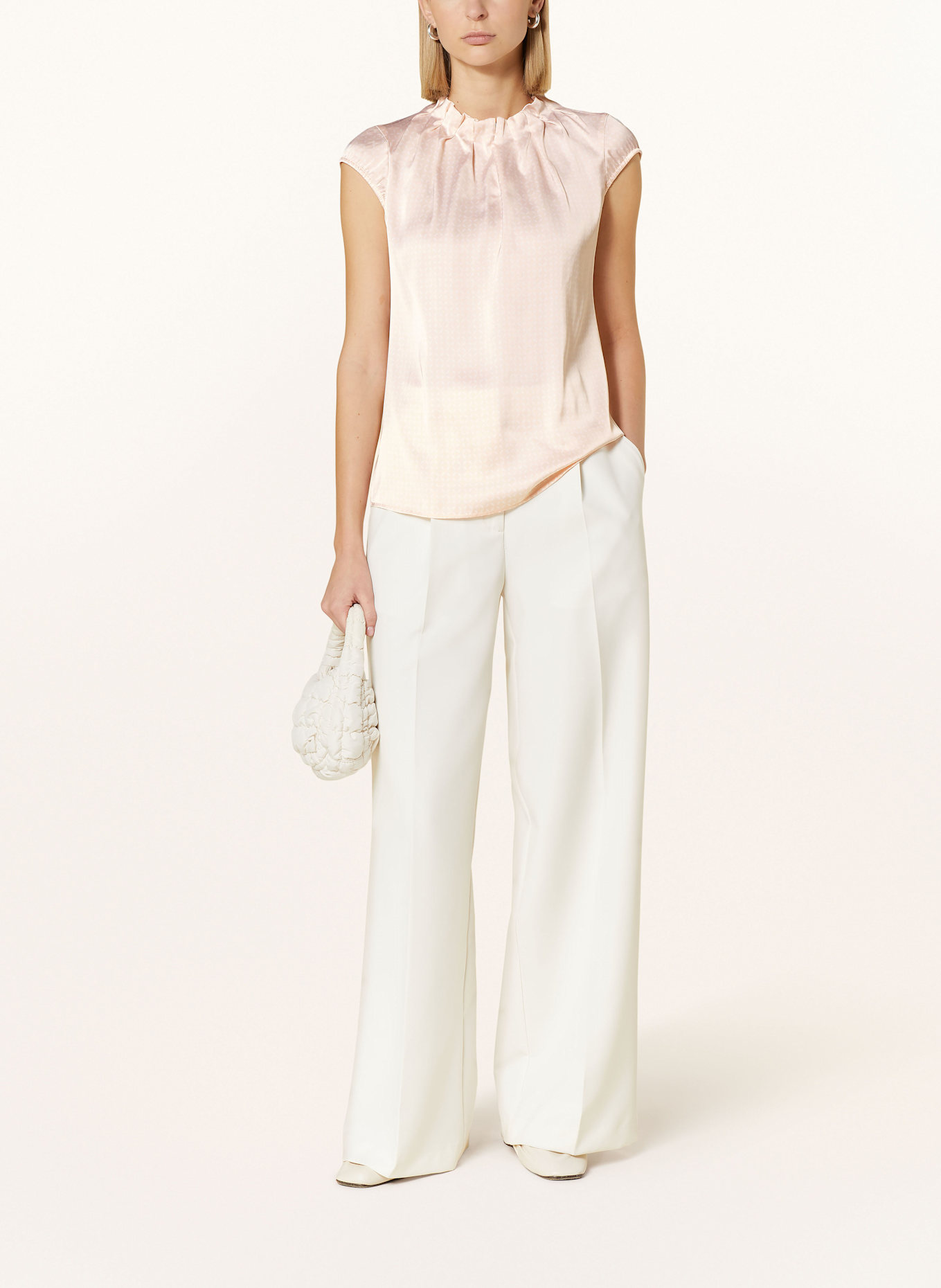 comma Blusentop SONJA: HELLROSA / WEISS