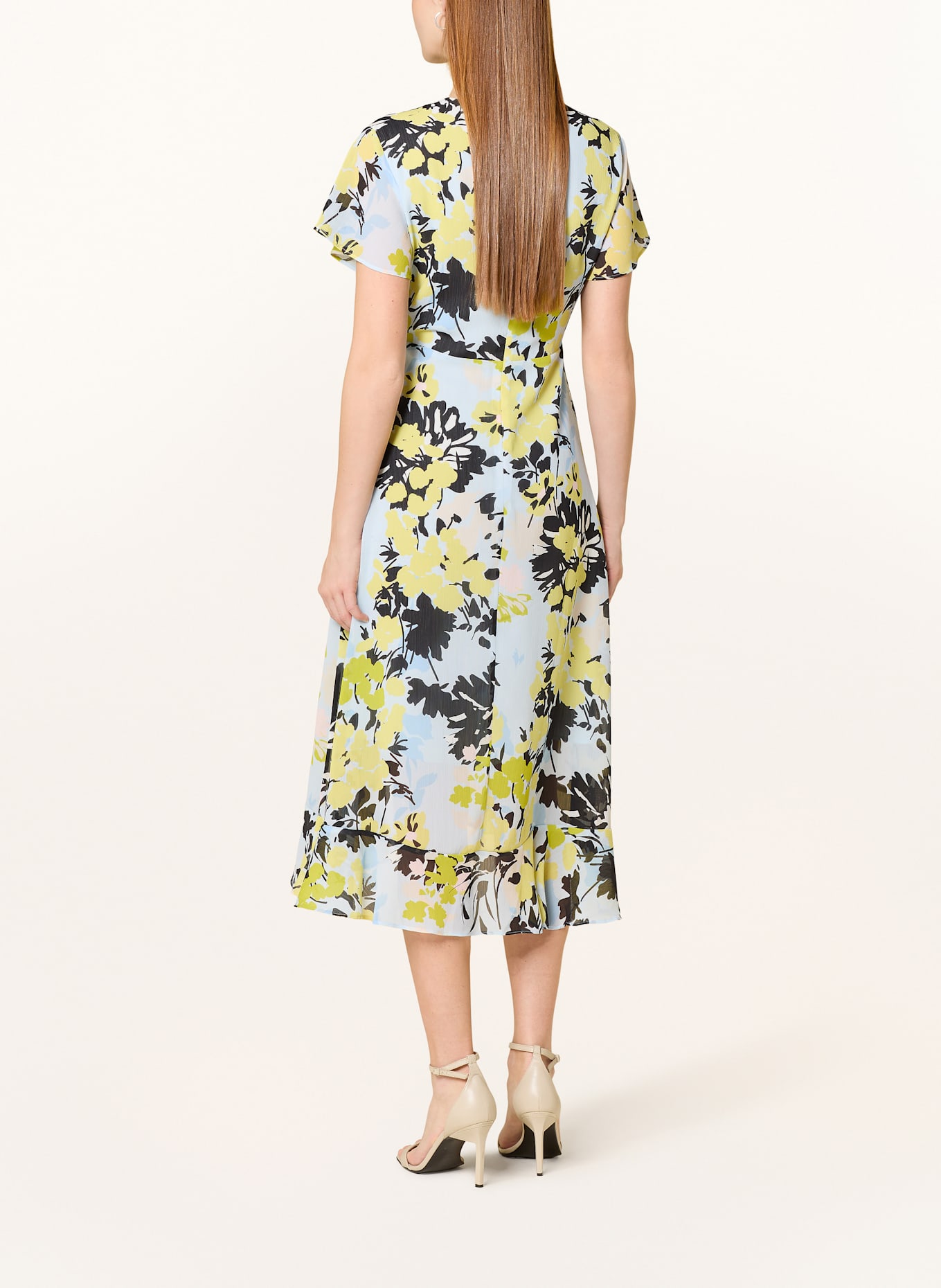 comma Kleid in Wickeloptik: HELLBLAU/ GELB/ DUNKELBLAU