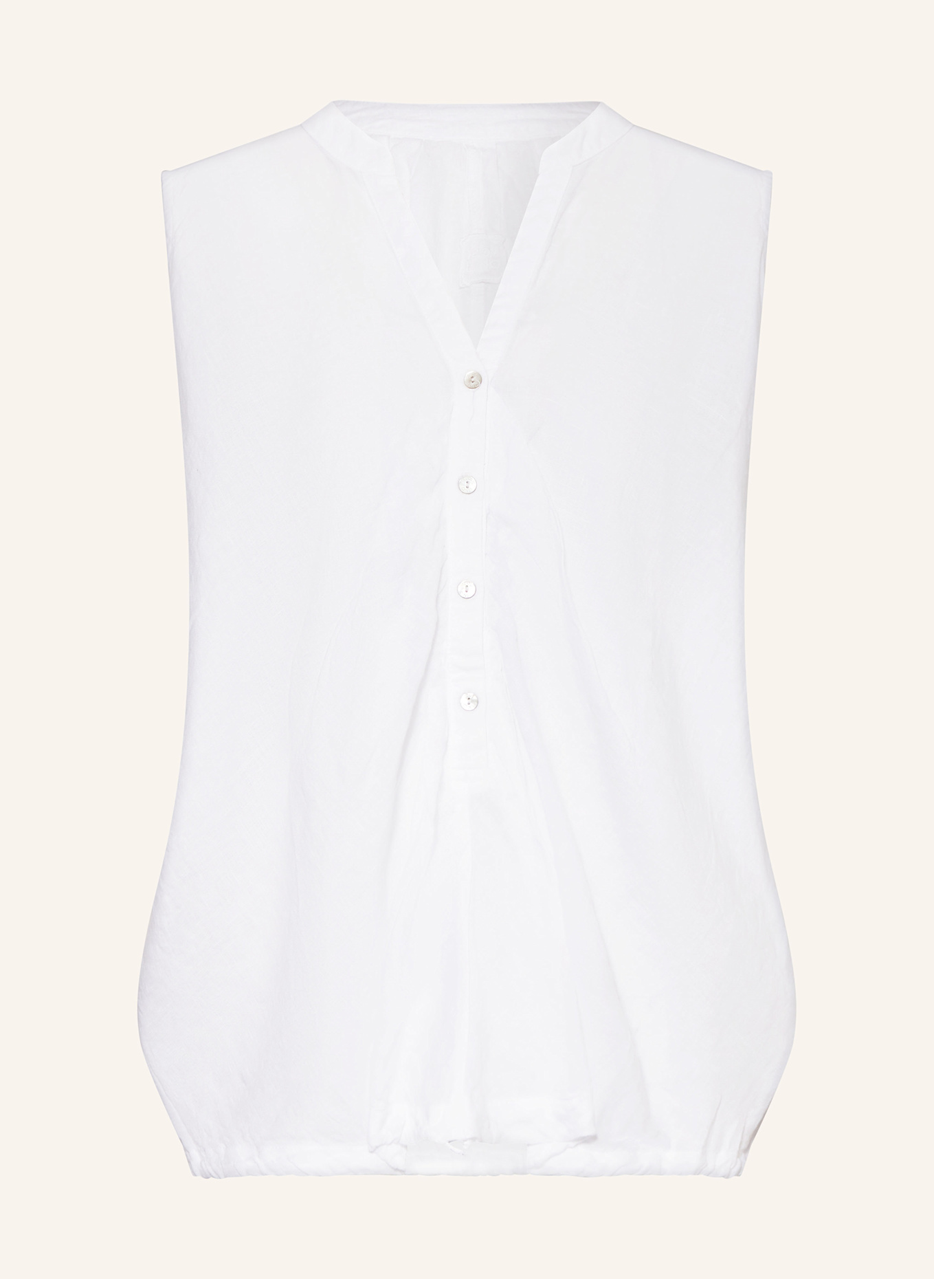 120%lino Blusentop aus Leinen: WEISS