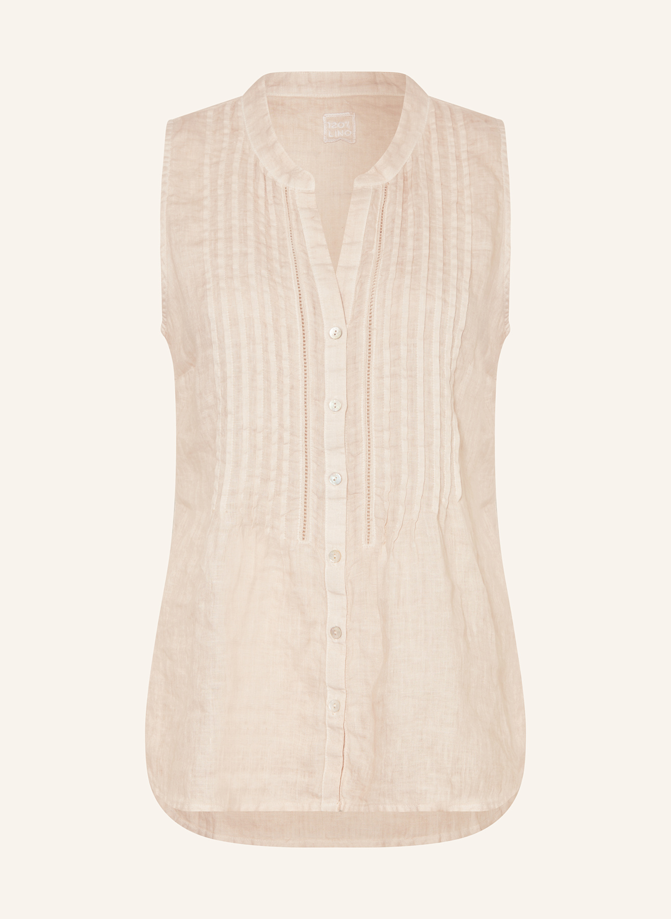 120%lino Blusentop aus Leinen: BEIGE