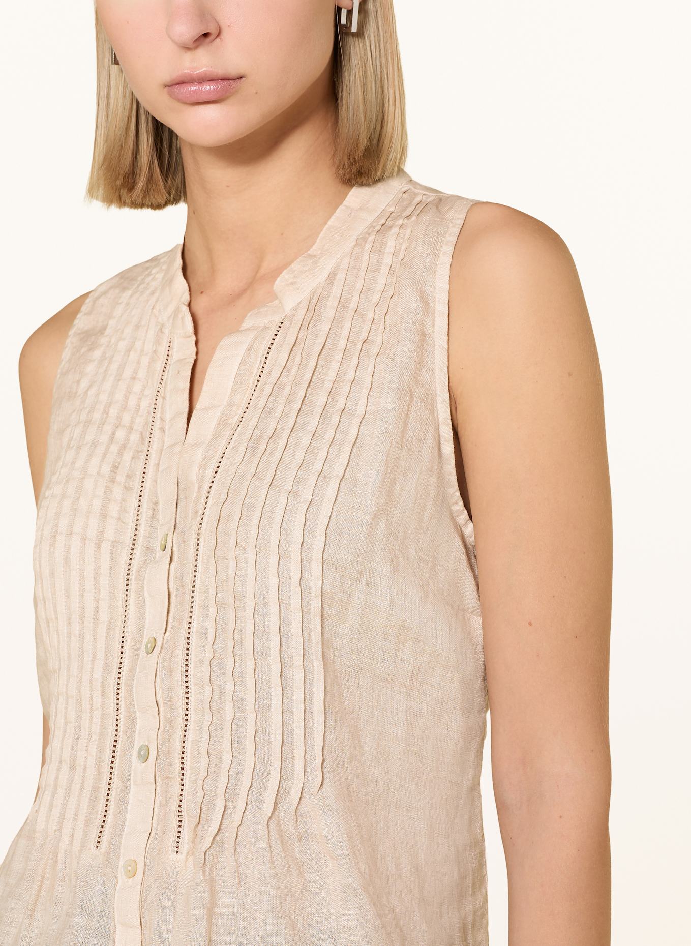 120%lino Blusentop aus Leinen: BEIGE