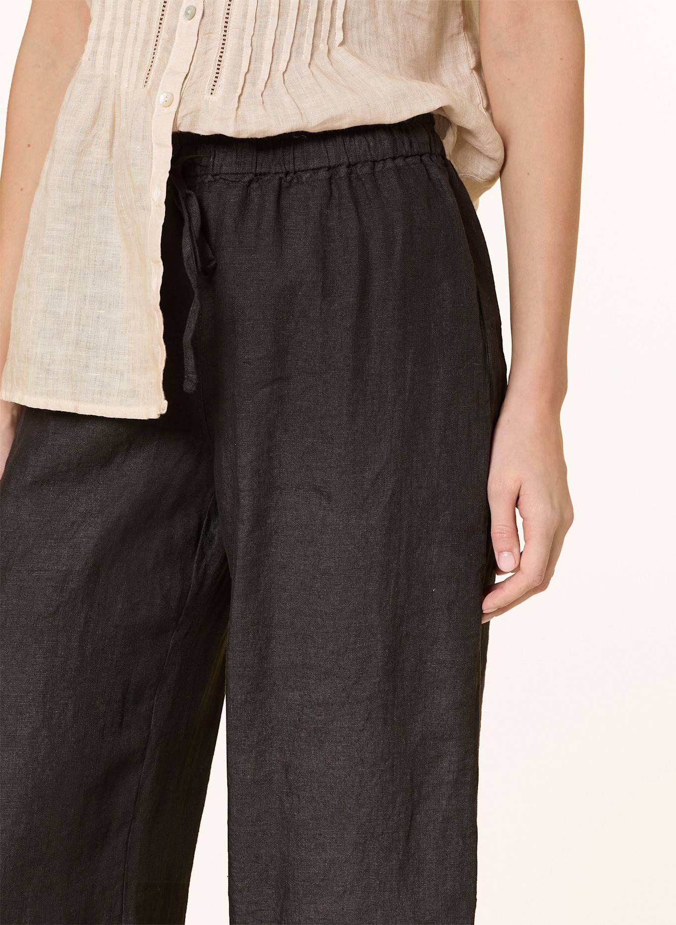 120%lino Marlenehose aus Leinen: SCHWARZ
