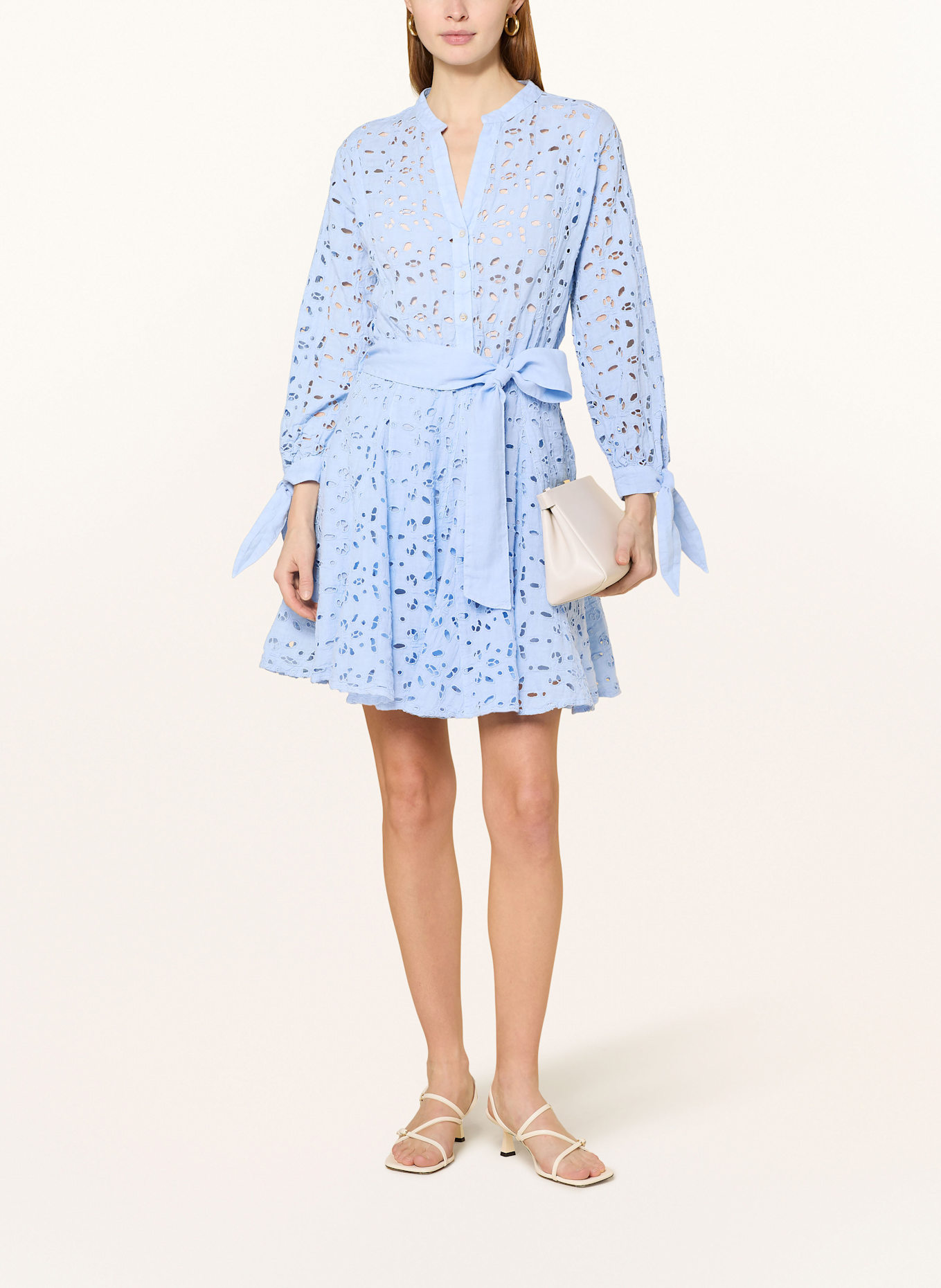 120%lino Kleid: HELLBLAU
