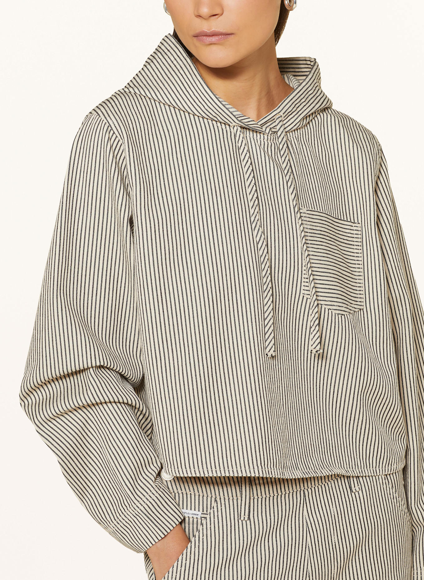 Marc O'Polo DENIM Hoodie: BEIGE / SCHWARZ