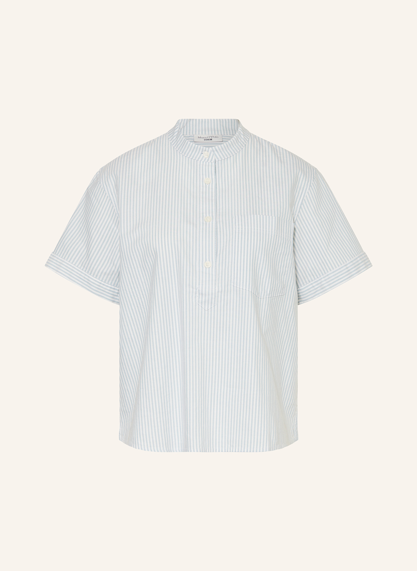 Marc O'Polo DENIM Blusenshirt: HELLBLAU / WEISS