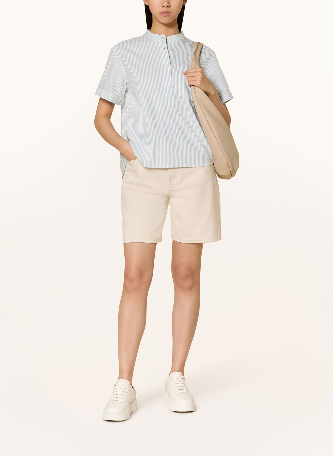 Marc O'Polo DENIM Blusenshirt: HELLBLAU / WEISS