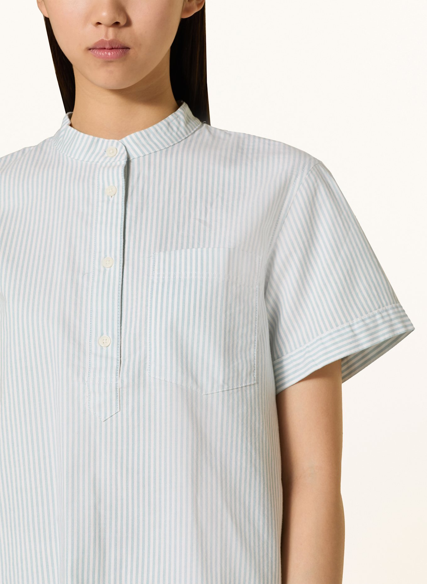 Marc O'Polo DENIM Blusenshirt: HELLBLAU / WEISS