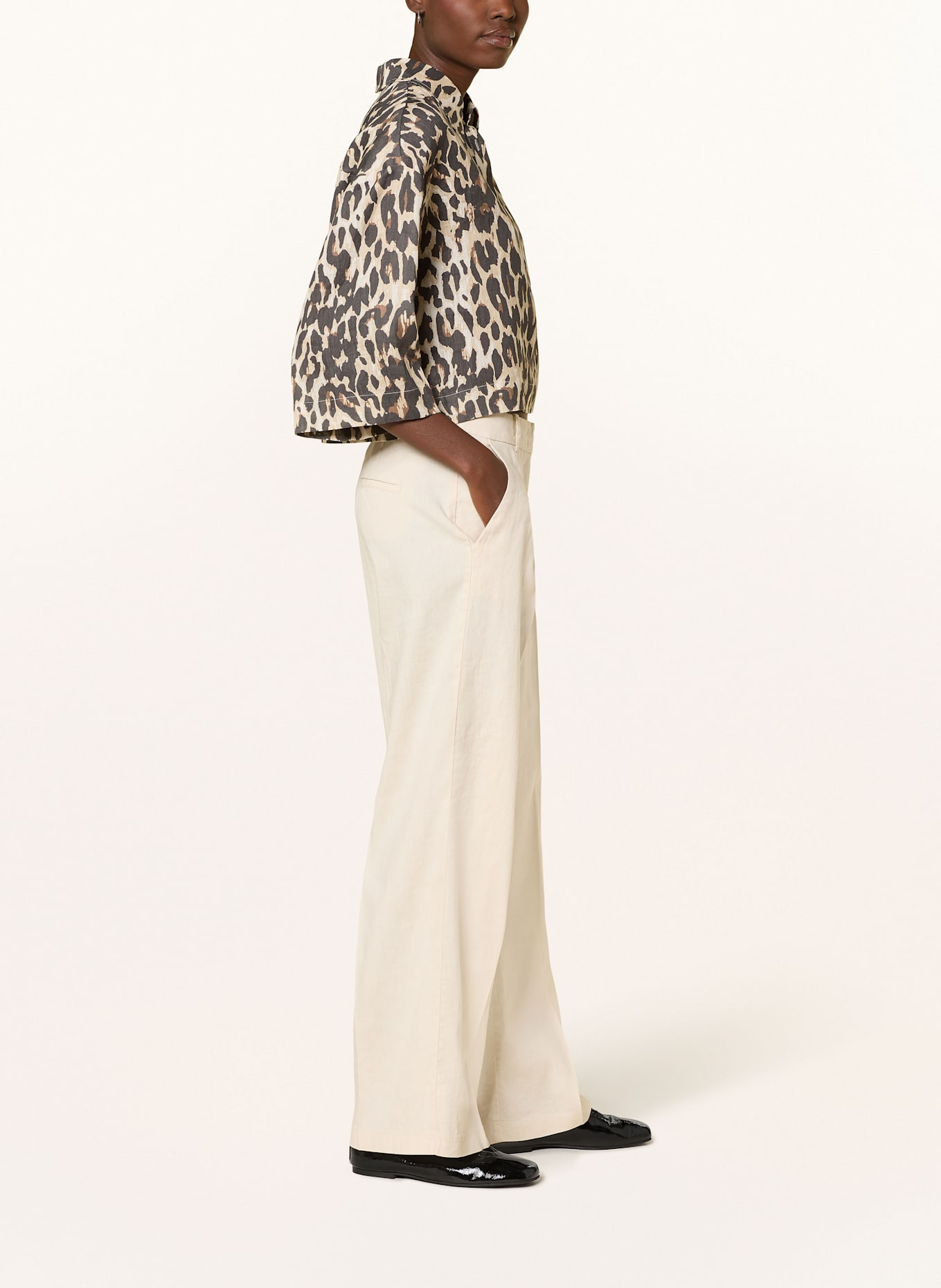 CAMBIO Marlenehose AMELIE mit Leinen, Farbe: CREME (Bild 4)