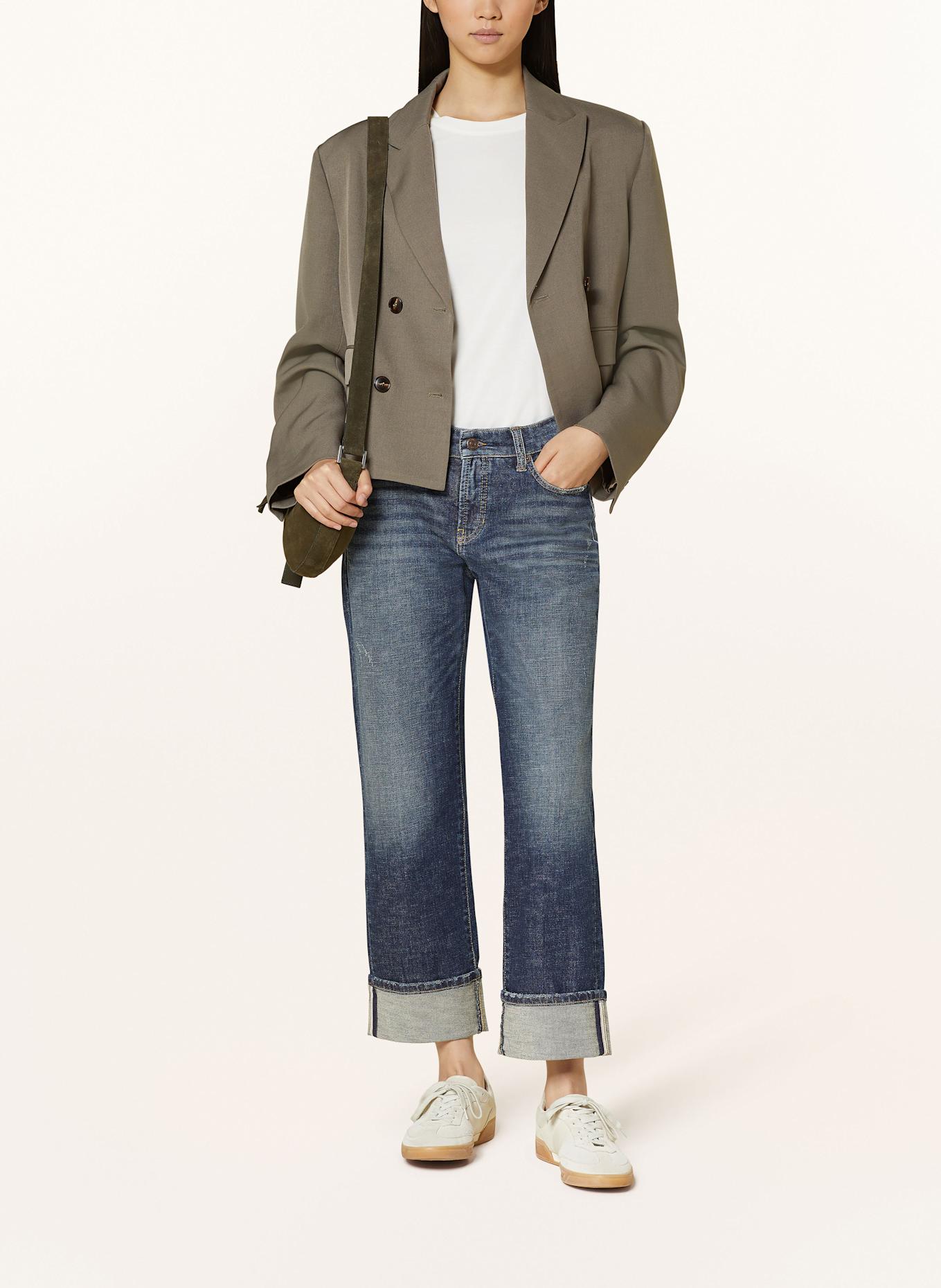 CAMBIO Straight hem jeans PARIS: 5010 dark cross scratched