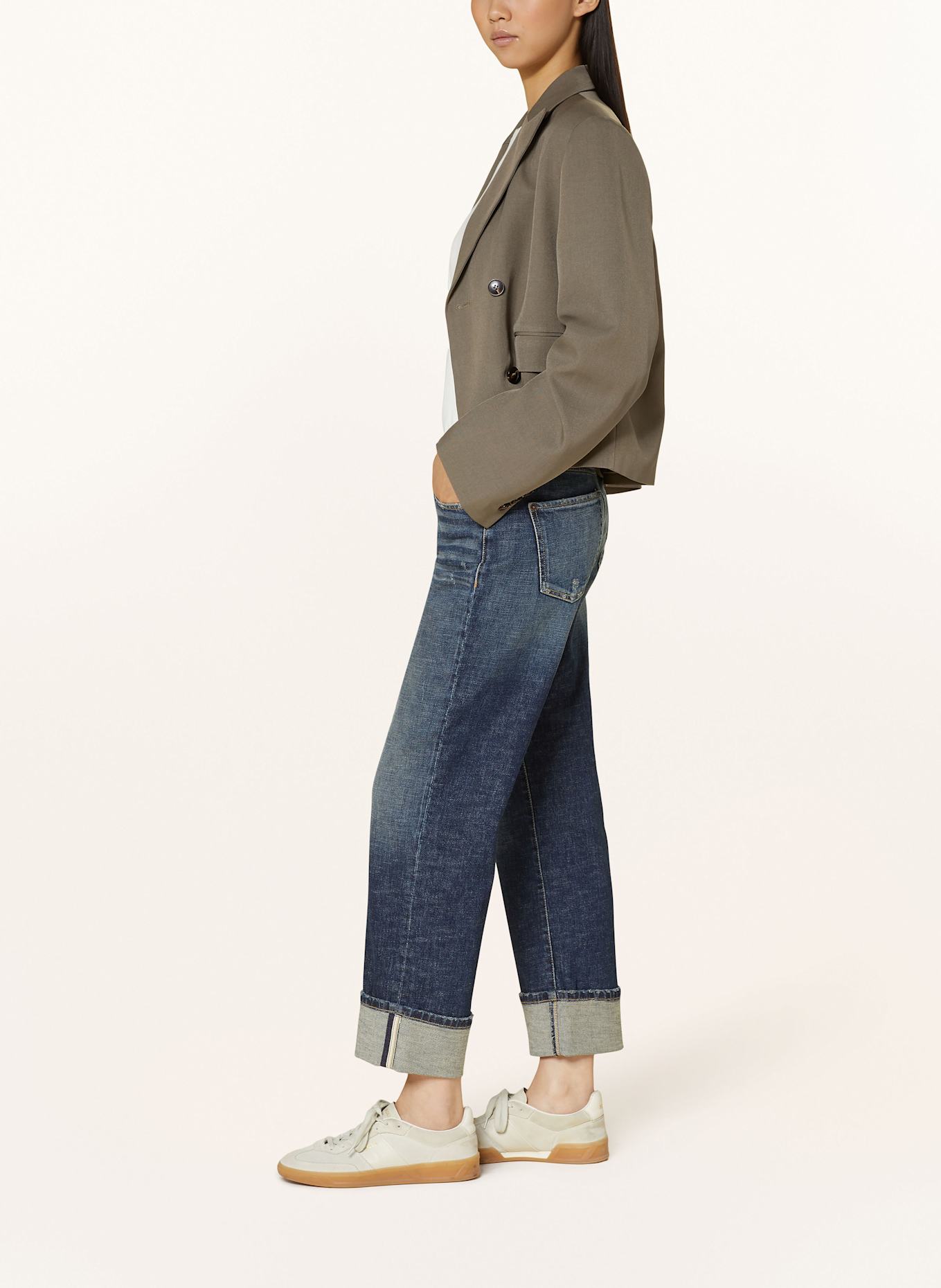 CAMBIO Straight hem jeans PARIS: 5010 dark cross scratched