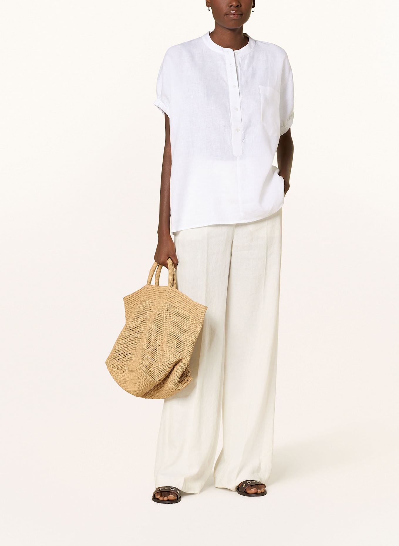 lilienfels Oversized linen blouse, Color: WHITE (Image 2)