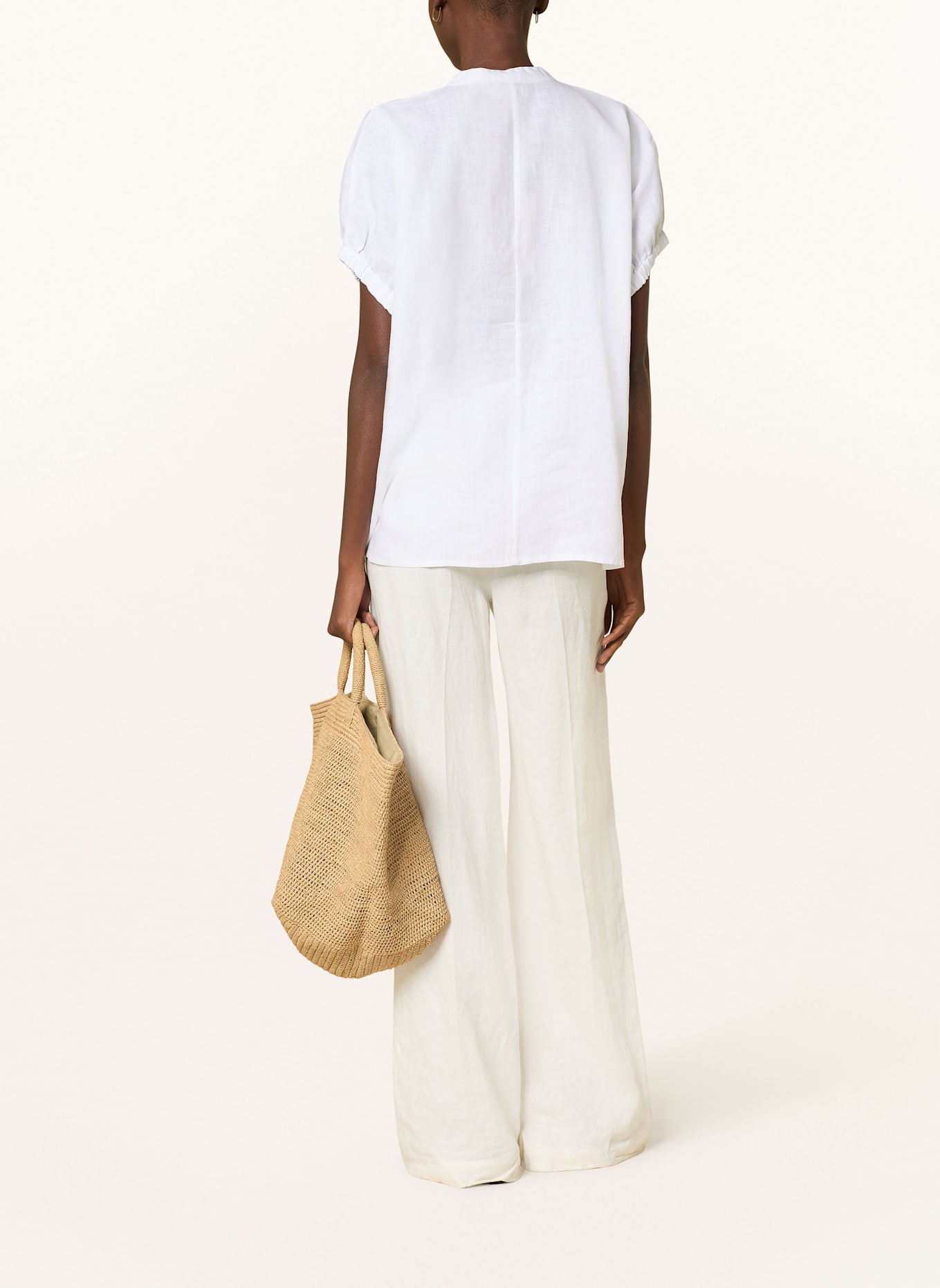 lilienfels Oversized linen blouse, Color: WHITE (Image 3)