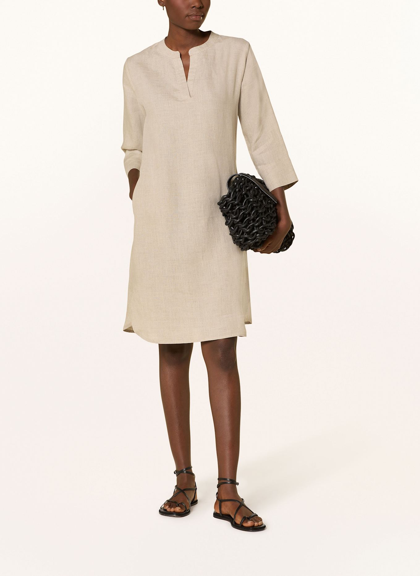 lilienfels Leinentunika mit 3/4-Arm: BEIGE