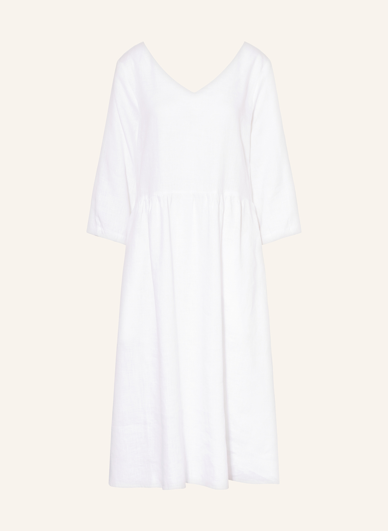 lilienfels Linen dress with 3/4 sleeves, Color: WHITE (Image 1)
