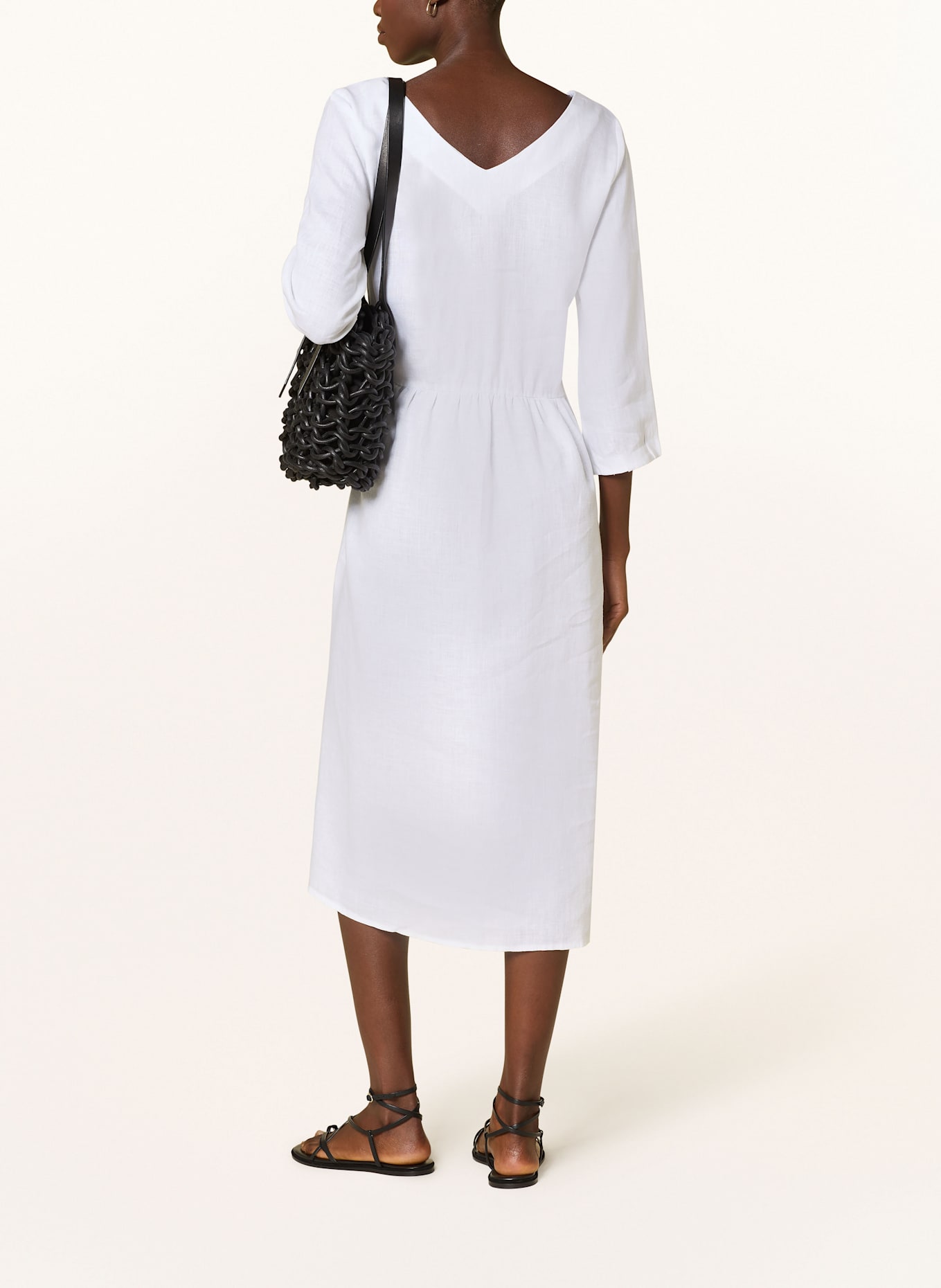 lilienfels Linen dress with 3/4 sleeves, Color: WHITE (Image 3)