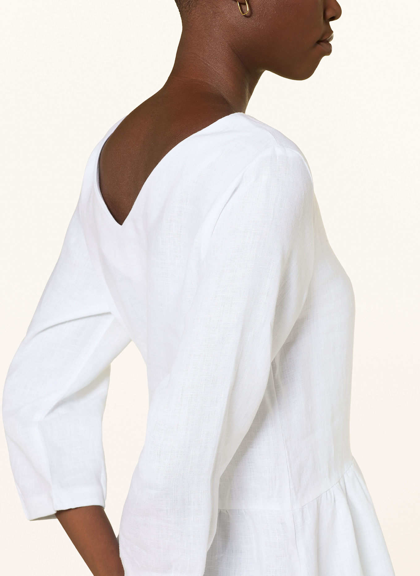 lilienfels Linen dress with 3/4 sleeves, Color: WHITE (Image 4)