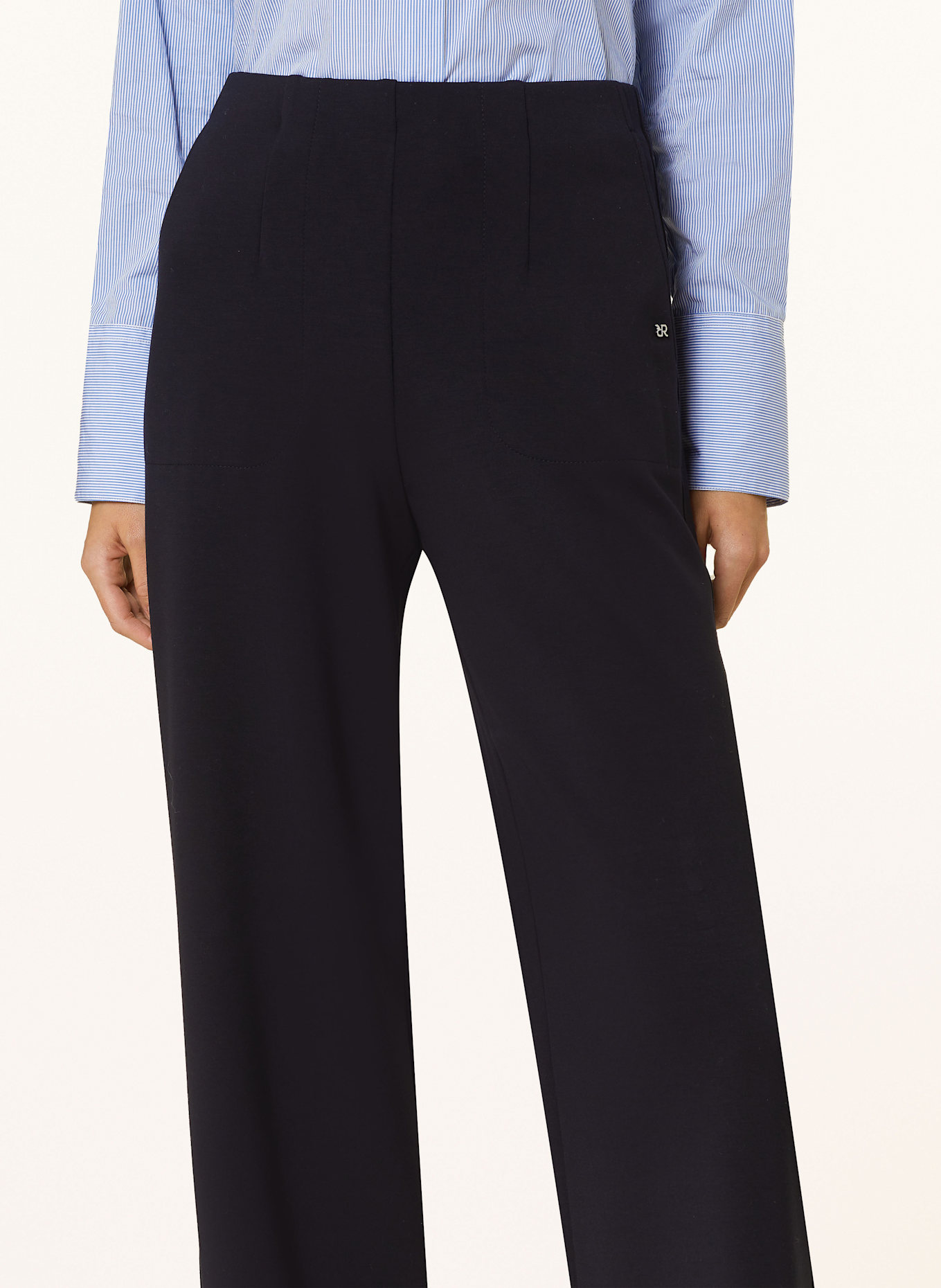 RAFFAELLO ROSSI VIKA jersey Marlene trousers: DARK BLUE
