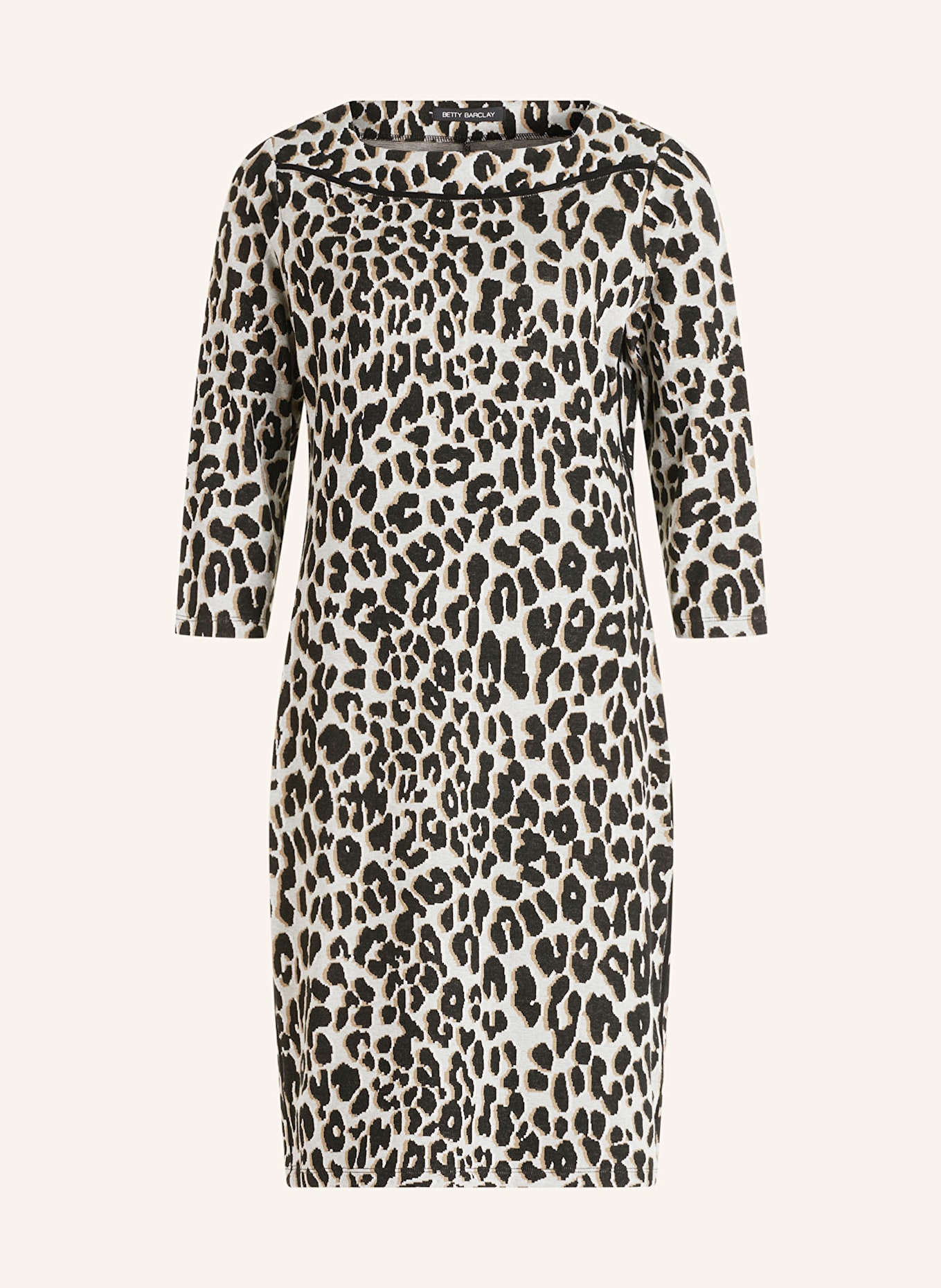 Betty Barclay Strickkleid mit 3/4-Arm: HELLGRAU / SCHWARZ / HELLBRAUN