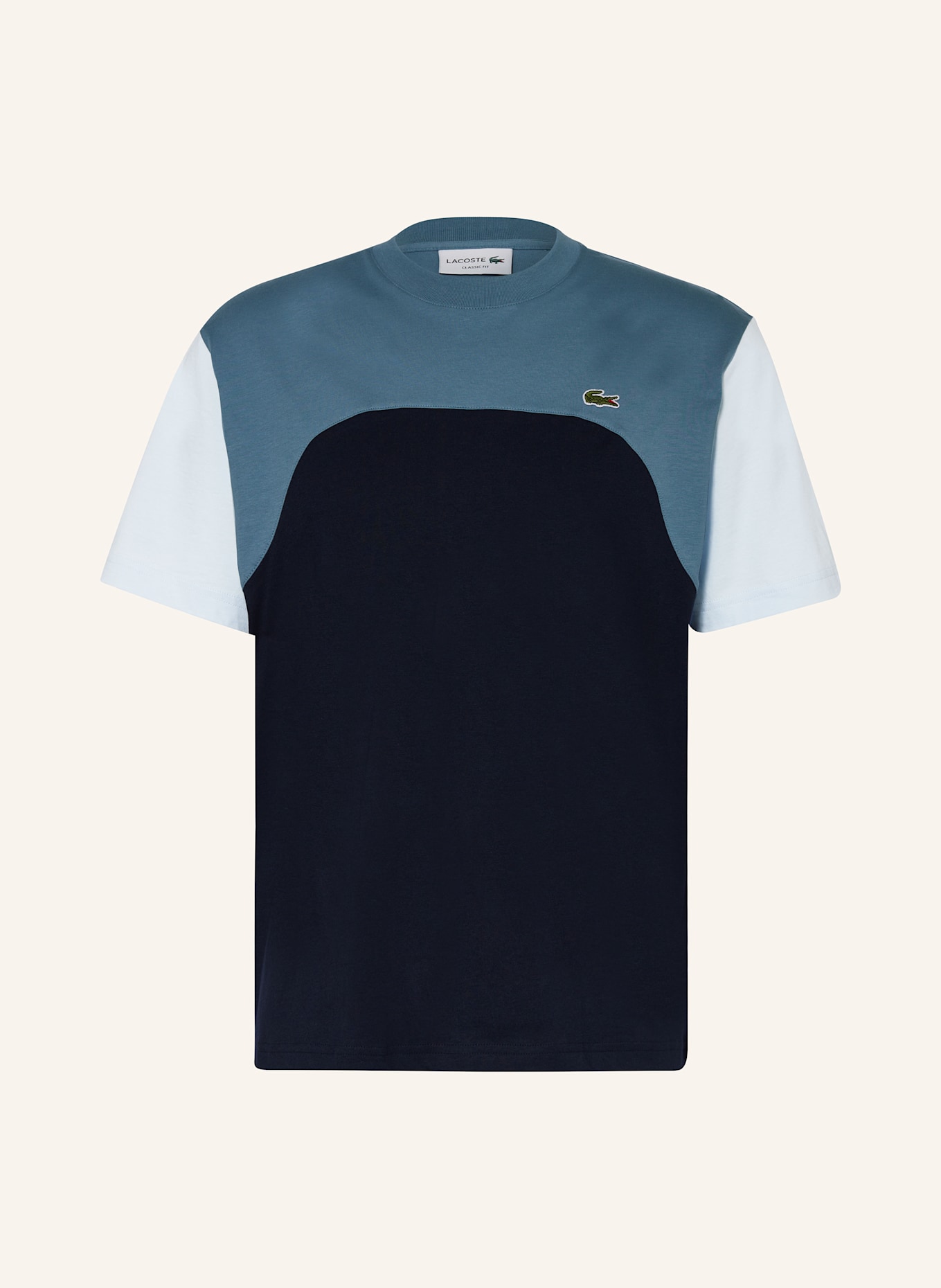 LACOSTE T-Shirt: DUNKELBLAU/ HELLBLAU/ PETROL