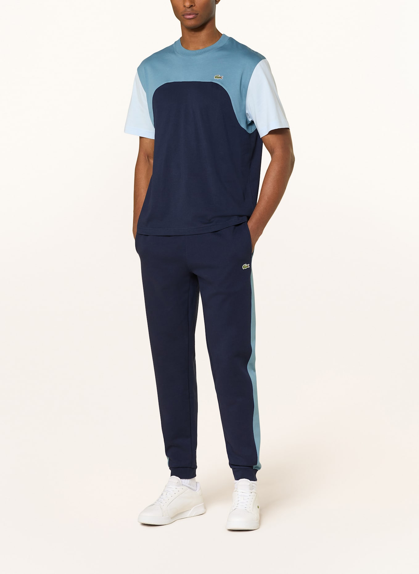 LACOSTE T-Shirt: DUNKELBLAU/ HELLBLAU/ PETROL