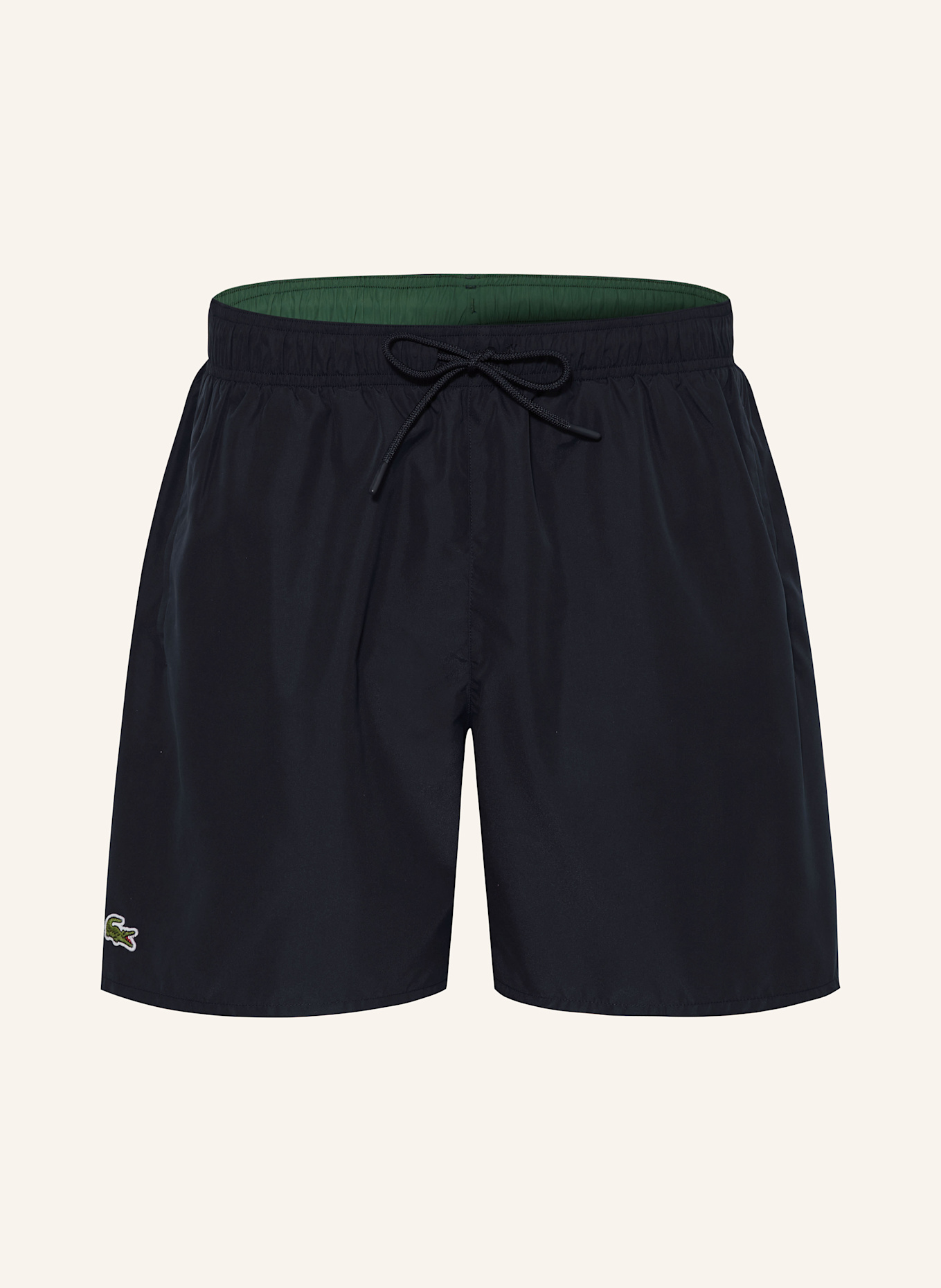 LACOSTE Badeshorts: SCHWARZ / GRÜN