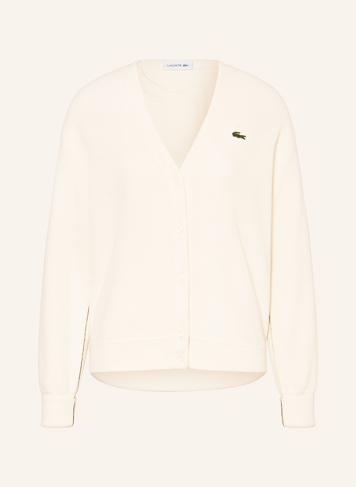 LACOSTE Strickjacke: WEISS