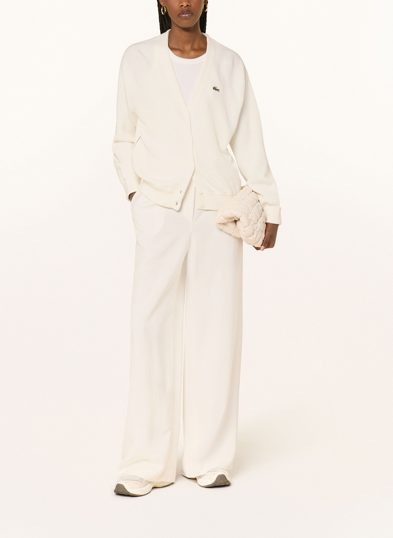 LACOSTE Strickjacke: WEISS