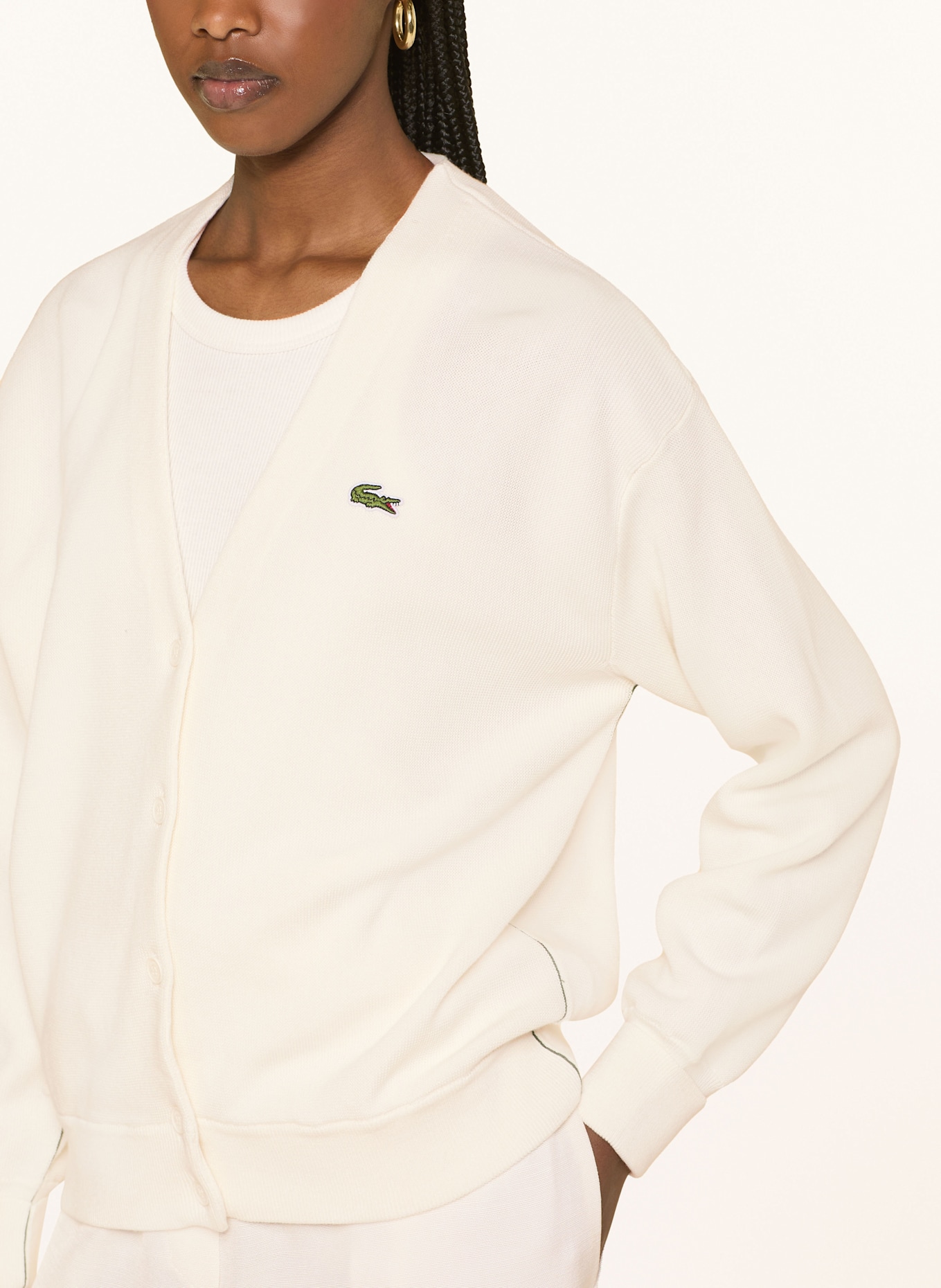 LACOSTE Strickjacke: WEISS