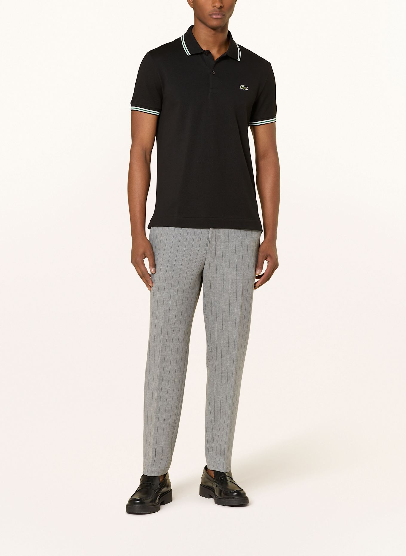 LACOSTE Polokošile z piké Regular Fit: ČERNÁ