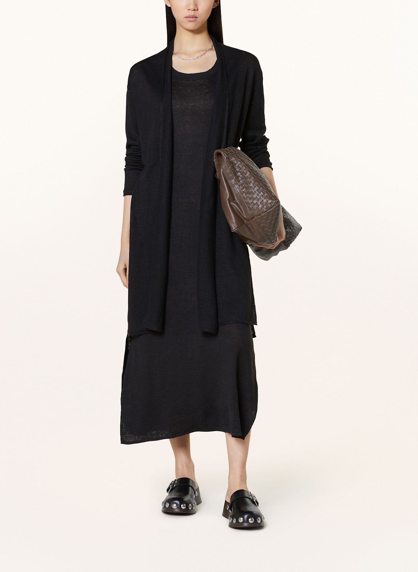 darling harbour Strickhülle aus Leinen: SCHWARZ