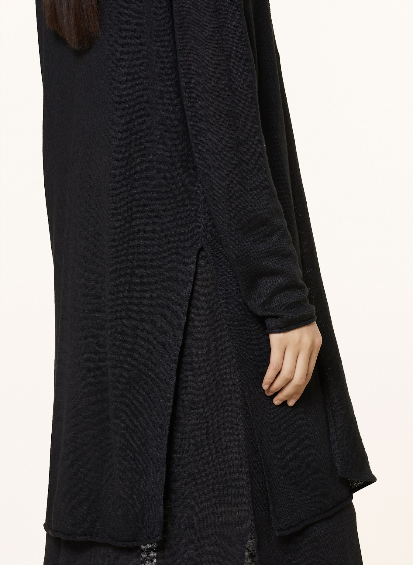 darling harbour Strickhülle aus Leinen: SCHWARZ